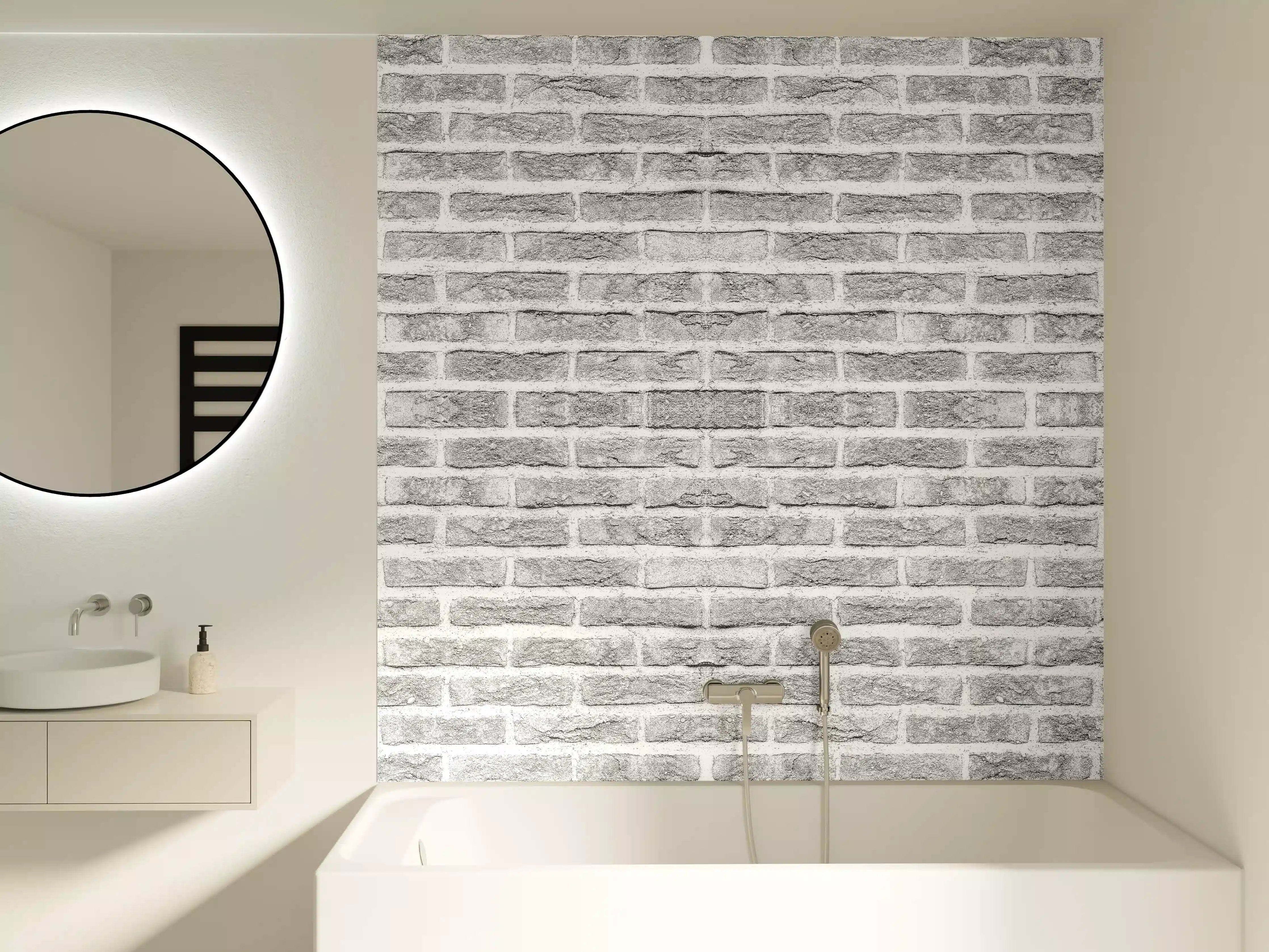 Badewannen-Rückwand - Graue alte Ziegelwand