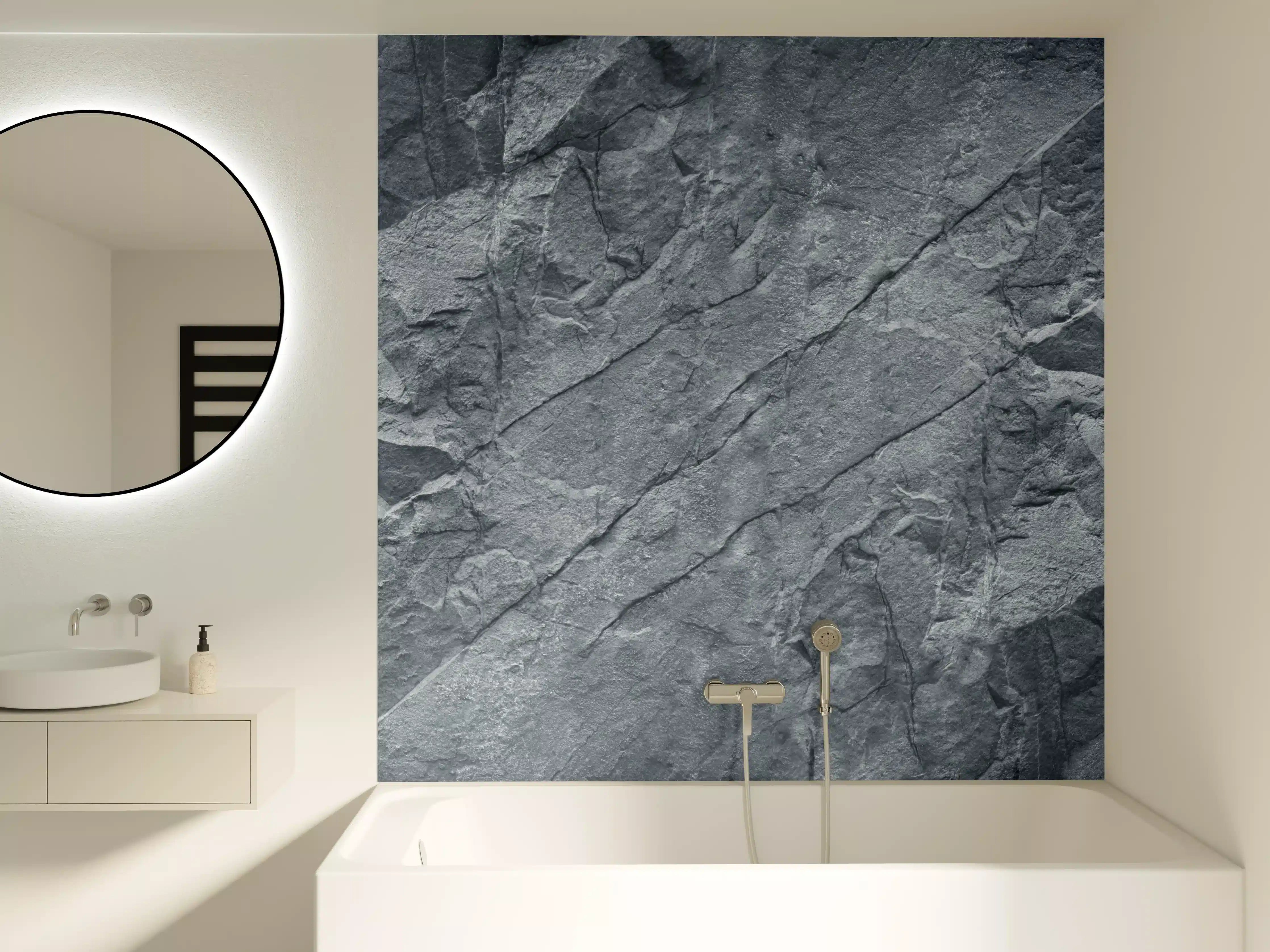 Badewannen-Rückwand - Grauer Fels