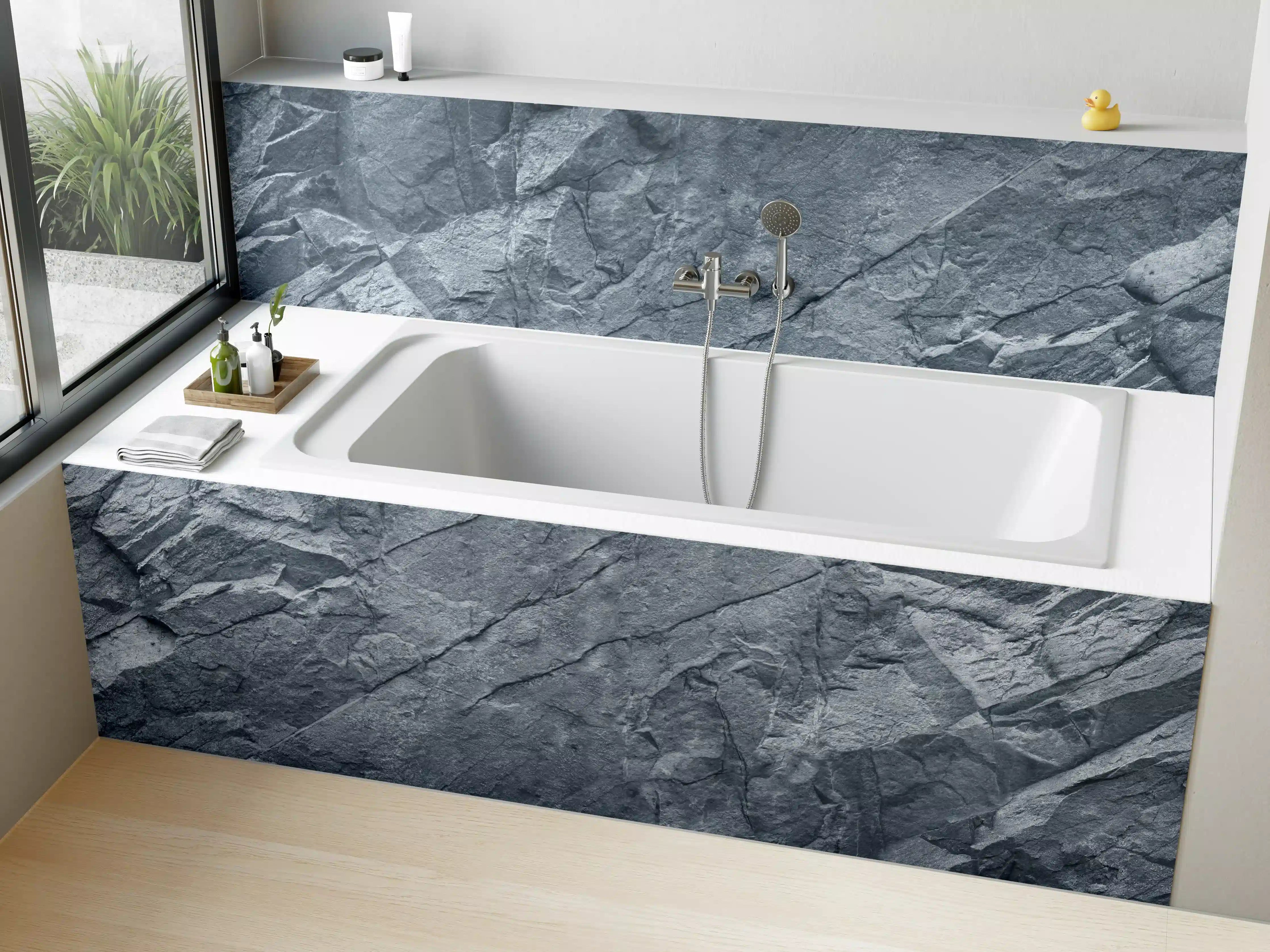 Badewannen-Rückwand - Grauer Fels