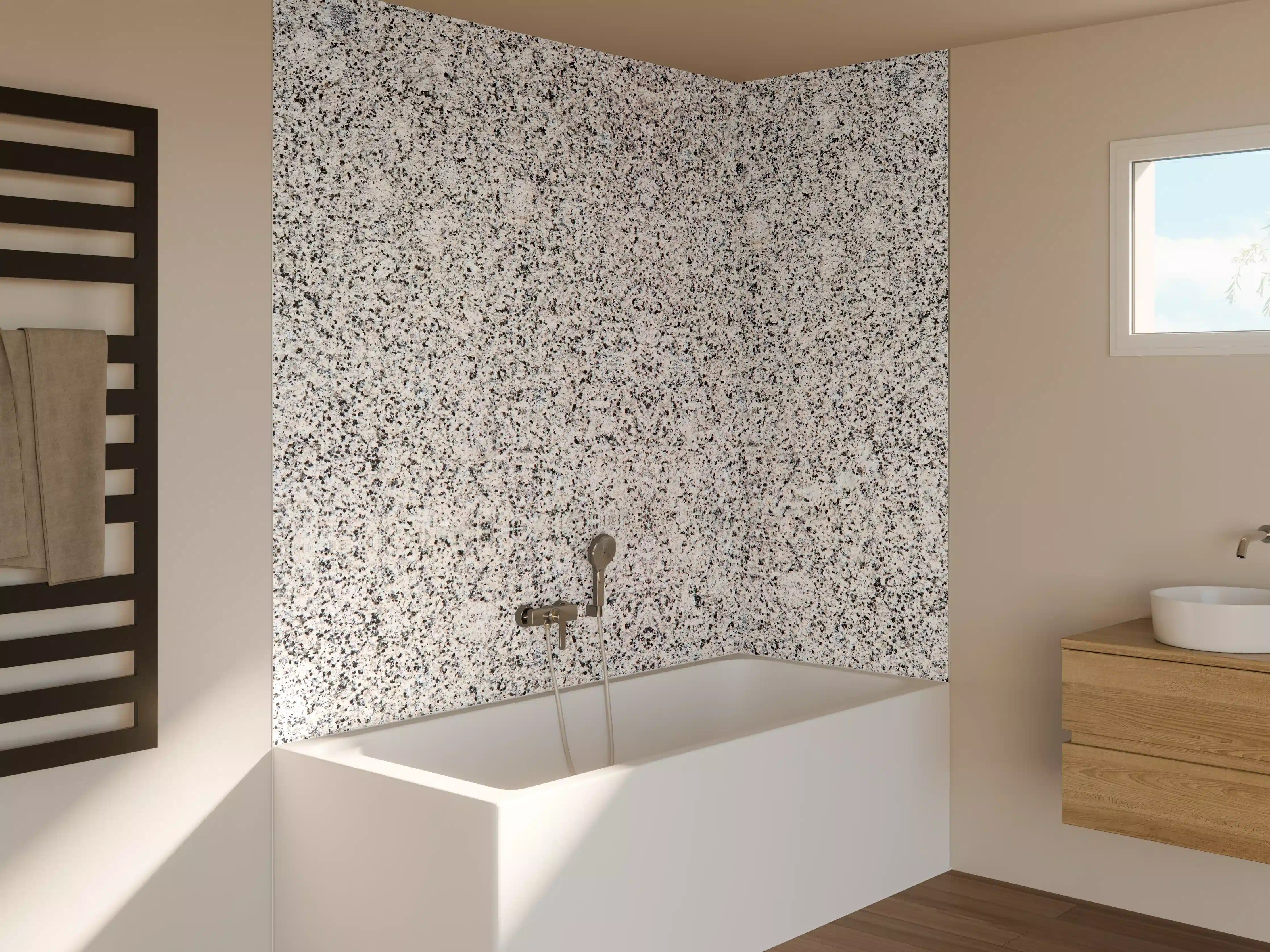 Badewannen-Rückwand - Grauer Granit