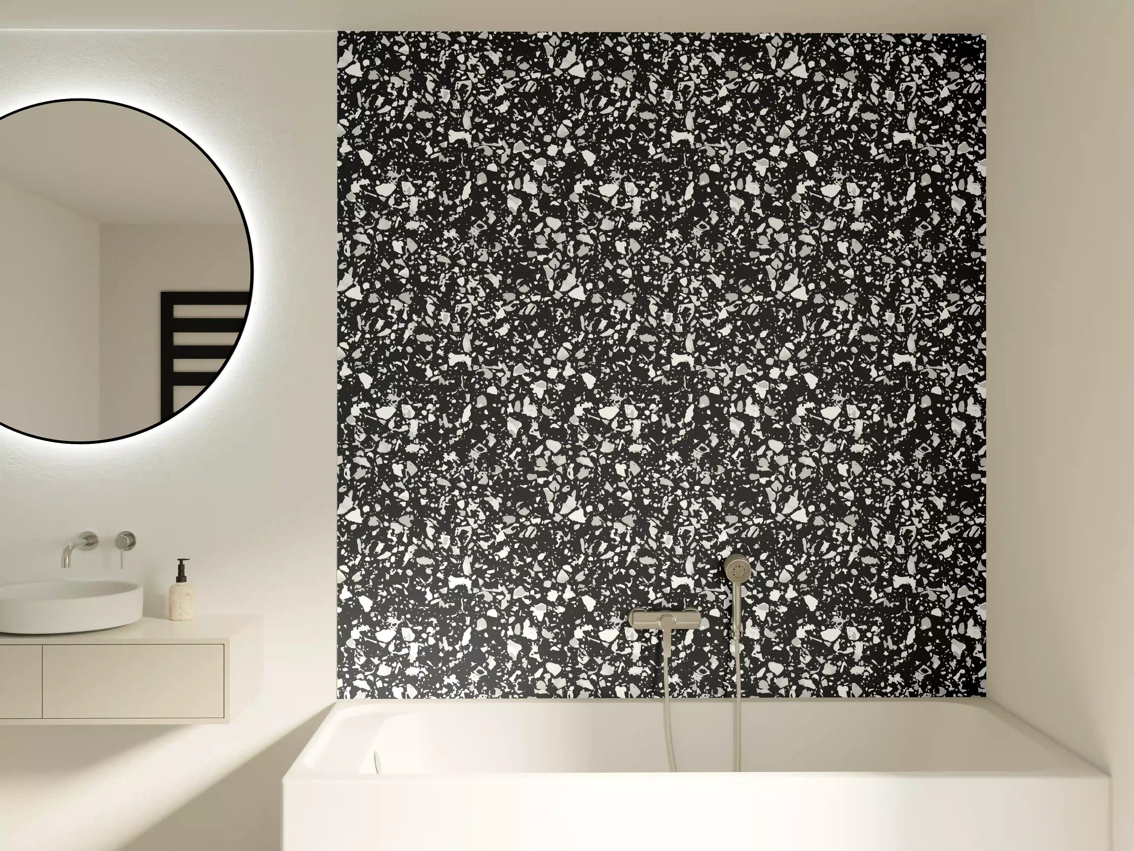 Badewannen-Rückwand - Grauer Marmor-Textur mit feiner Struktur