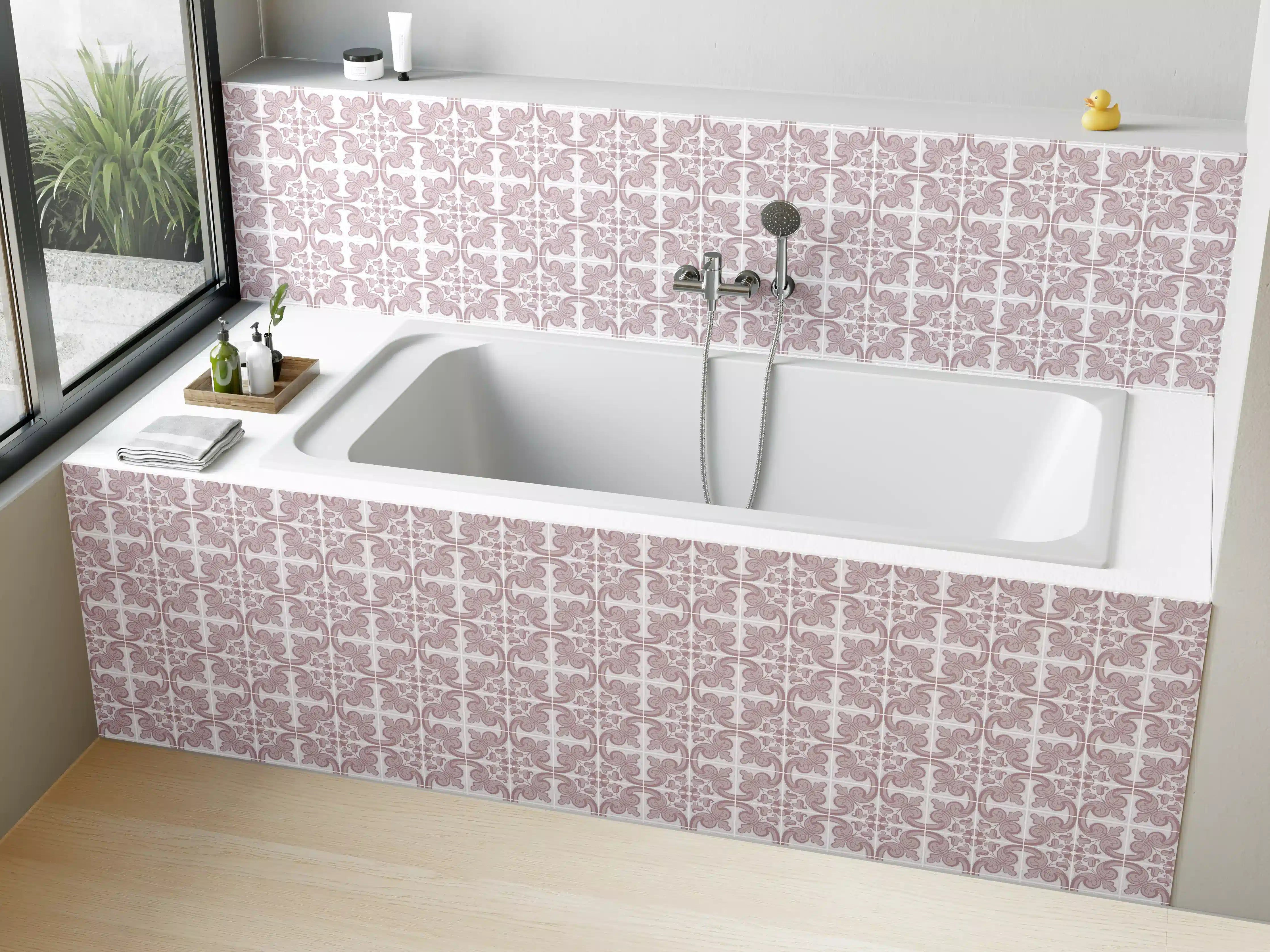 Badewannen-Rückwand - Graues Nahtloses Designer-Muster