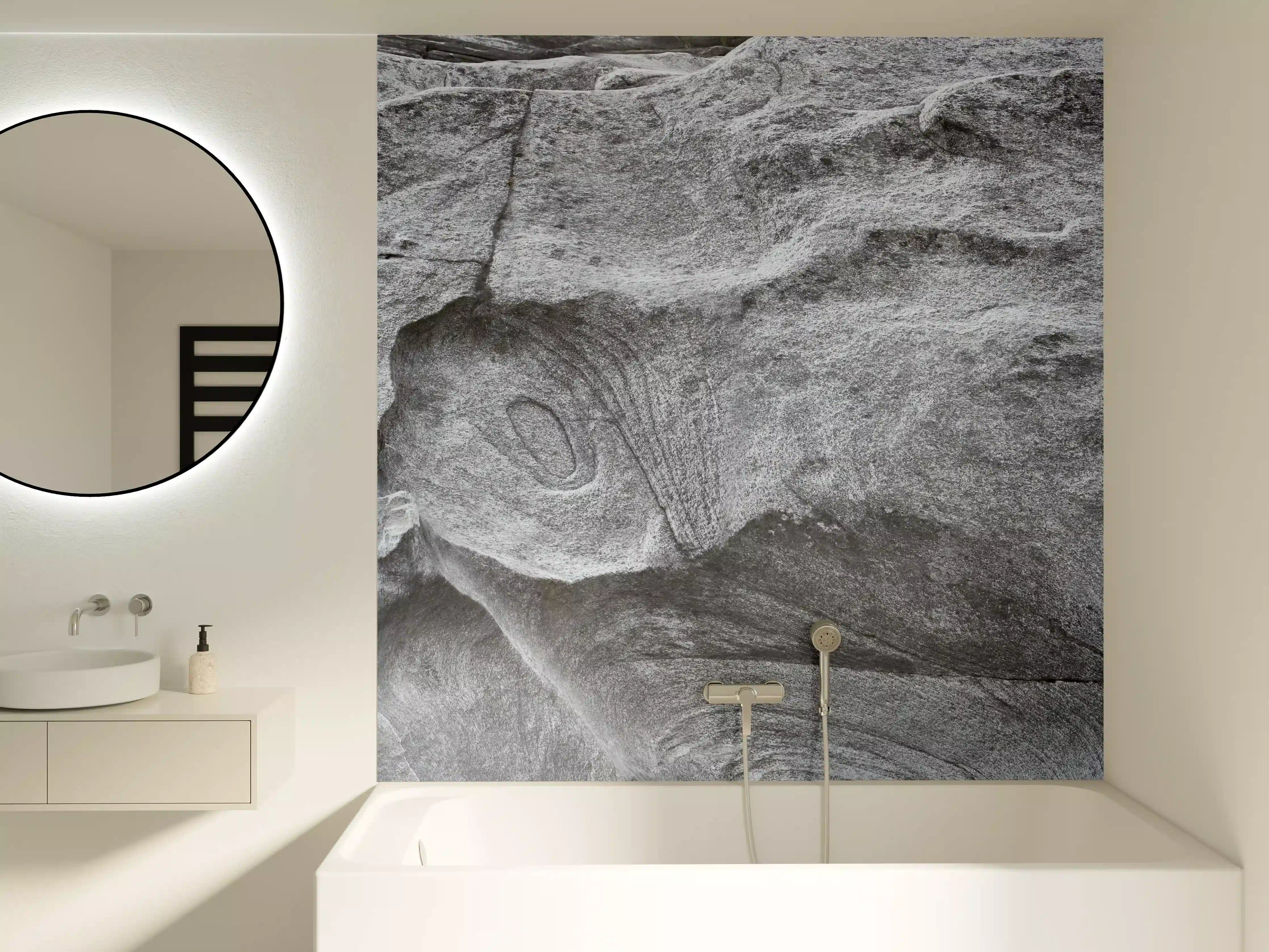 Badewannen-Rückwand - Grauschattierter Verzasca-Felsen