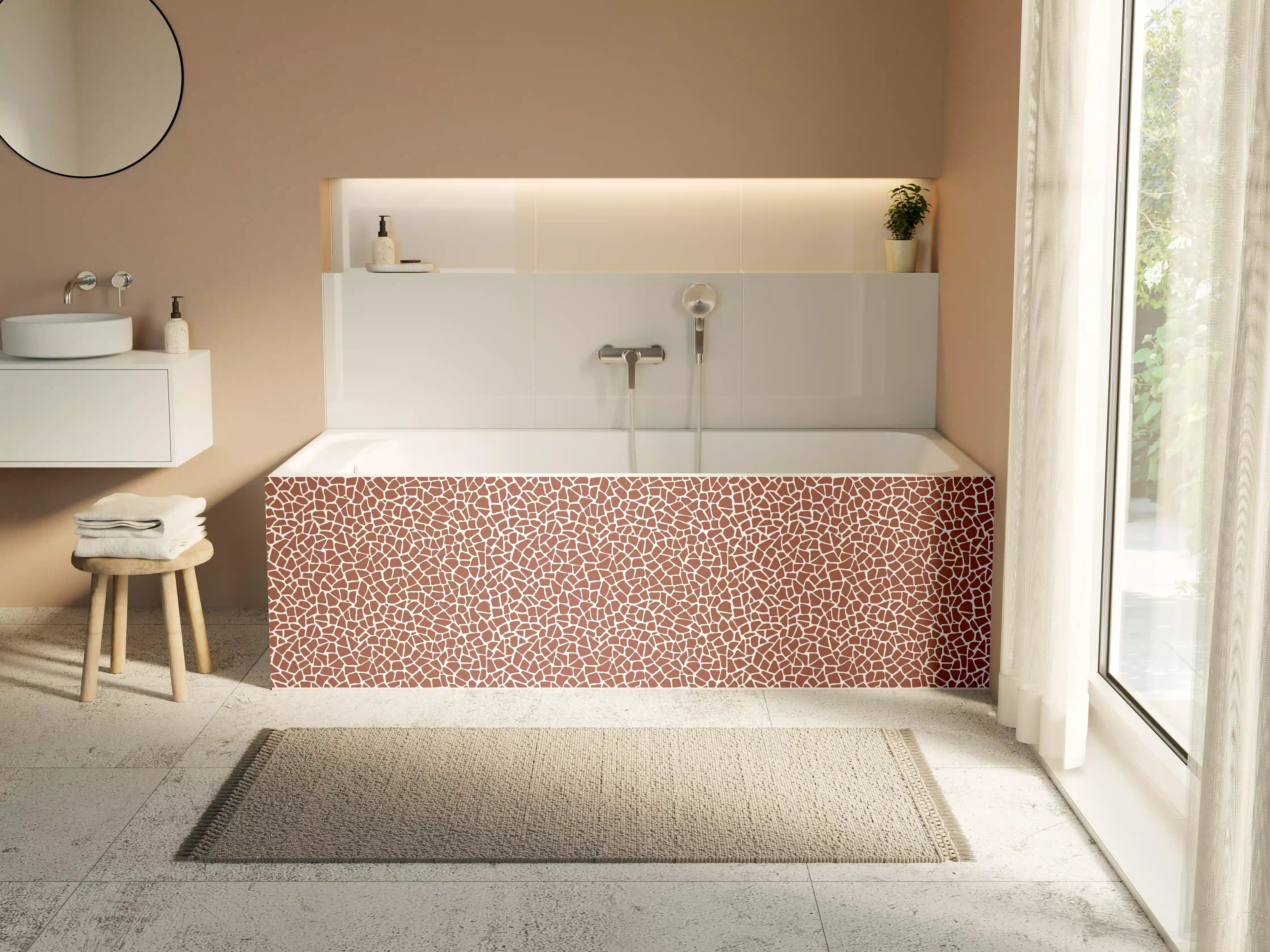 Badewannen-Rückwand - Grauschimmer Mosaik-Design