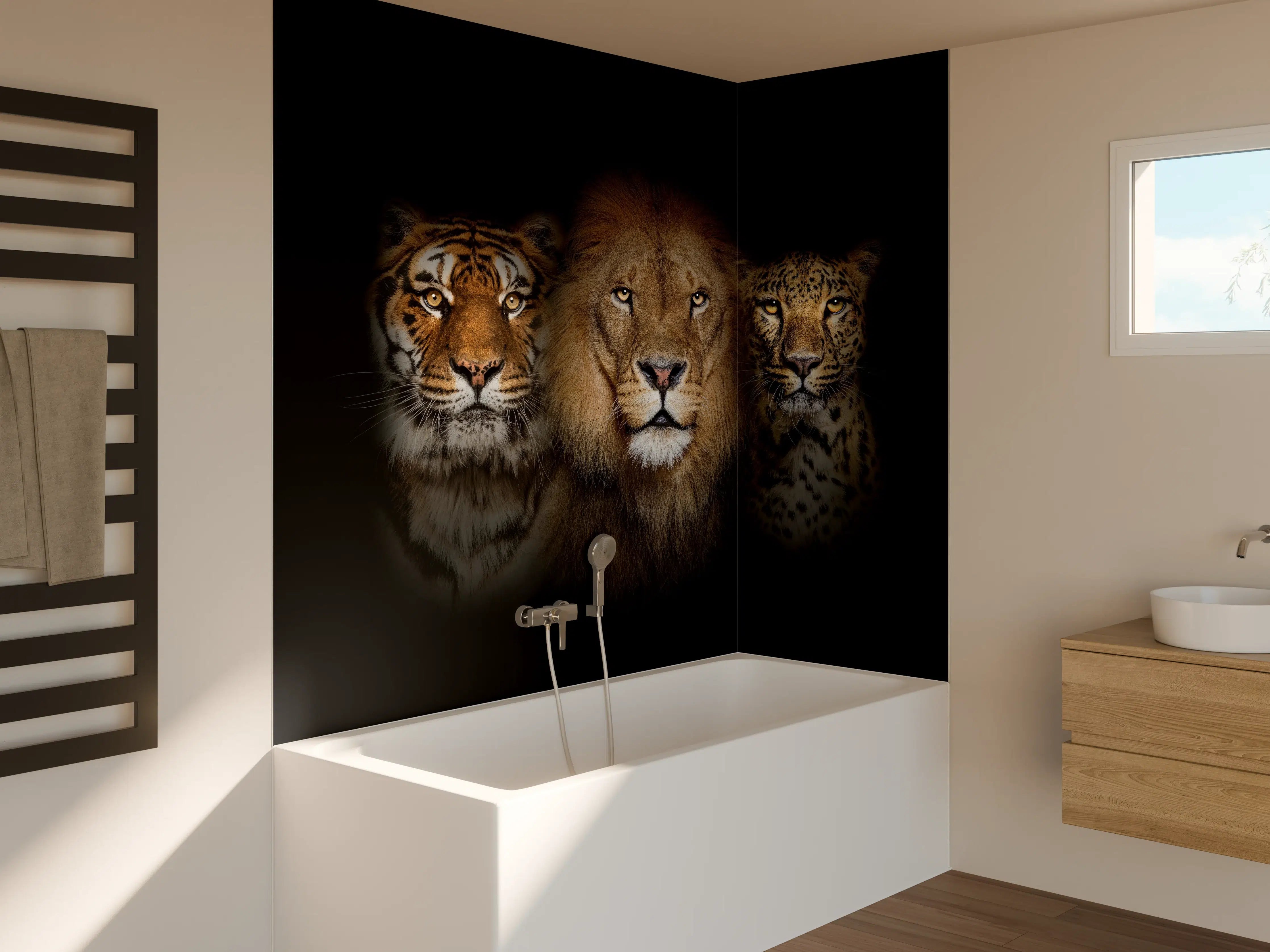 Badewannen-Rückwand - Großkatzen