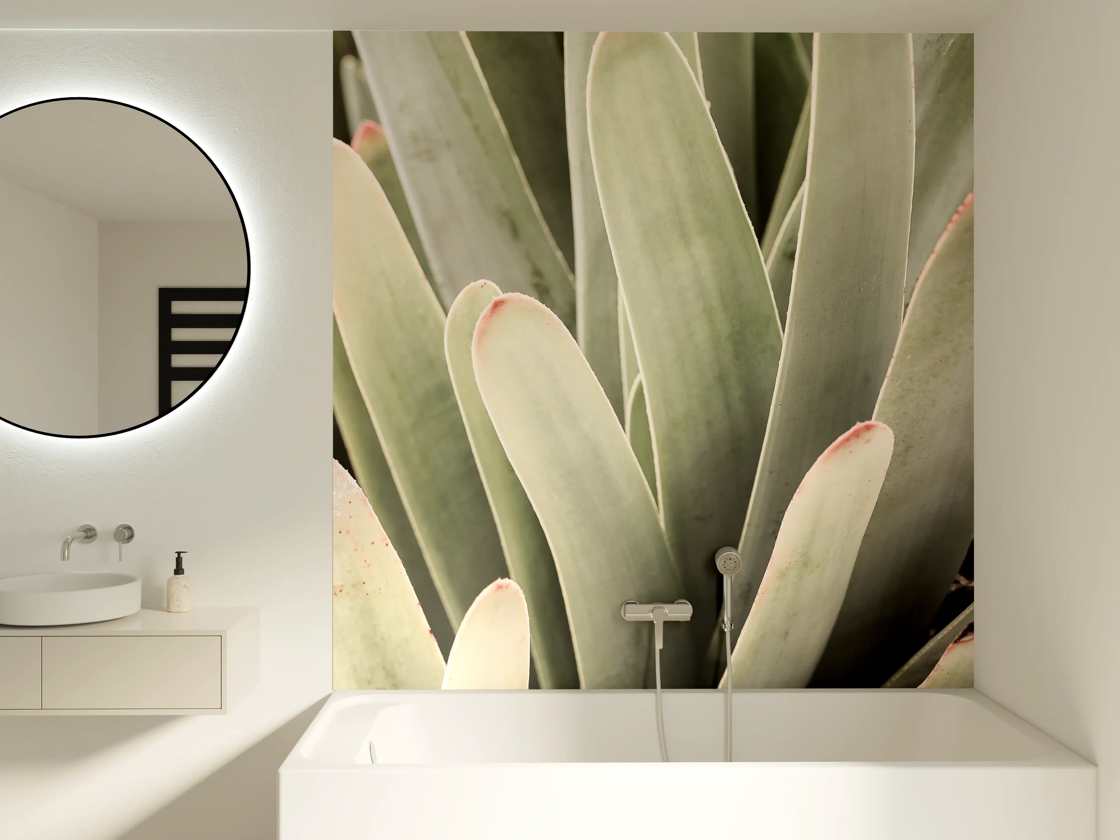 Badewannen-Rückwand - Grüne Aloe-Vera-Textur