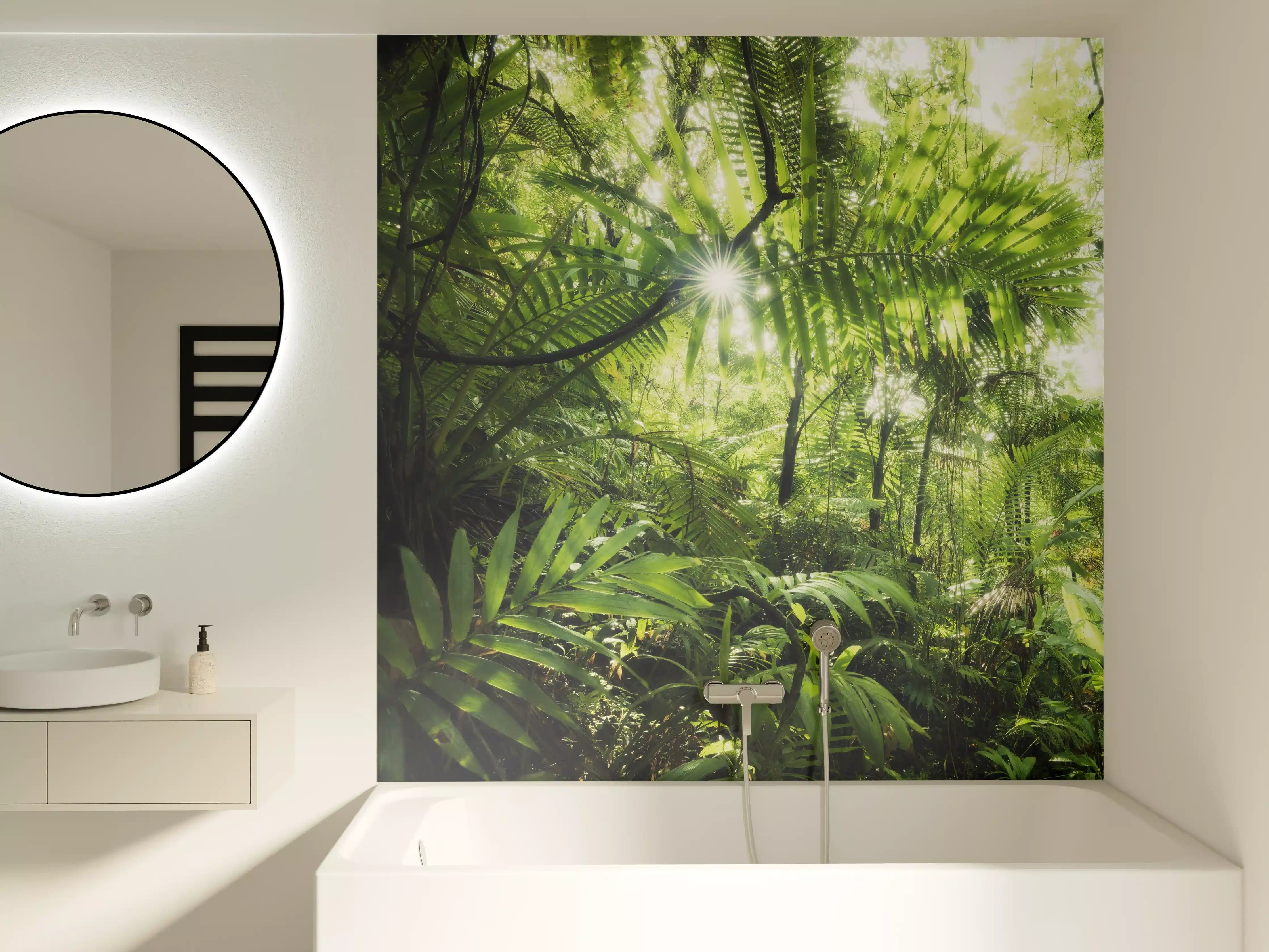 Badewannen-Rückwand - Grüne Dschungel-Lichtspiele