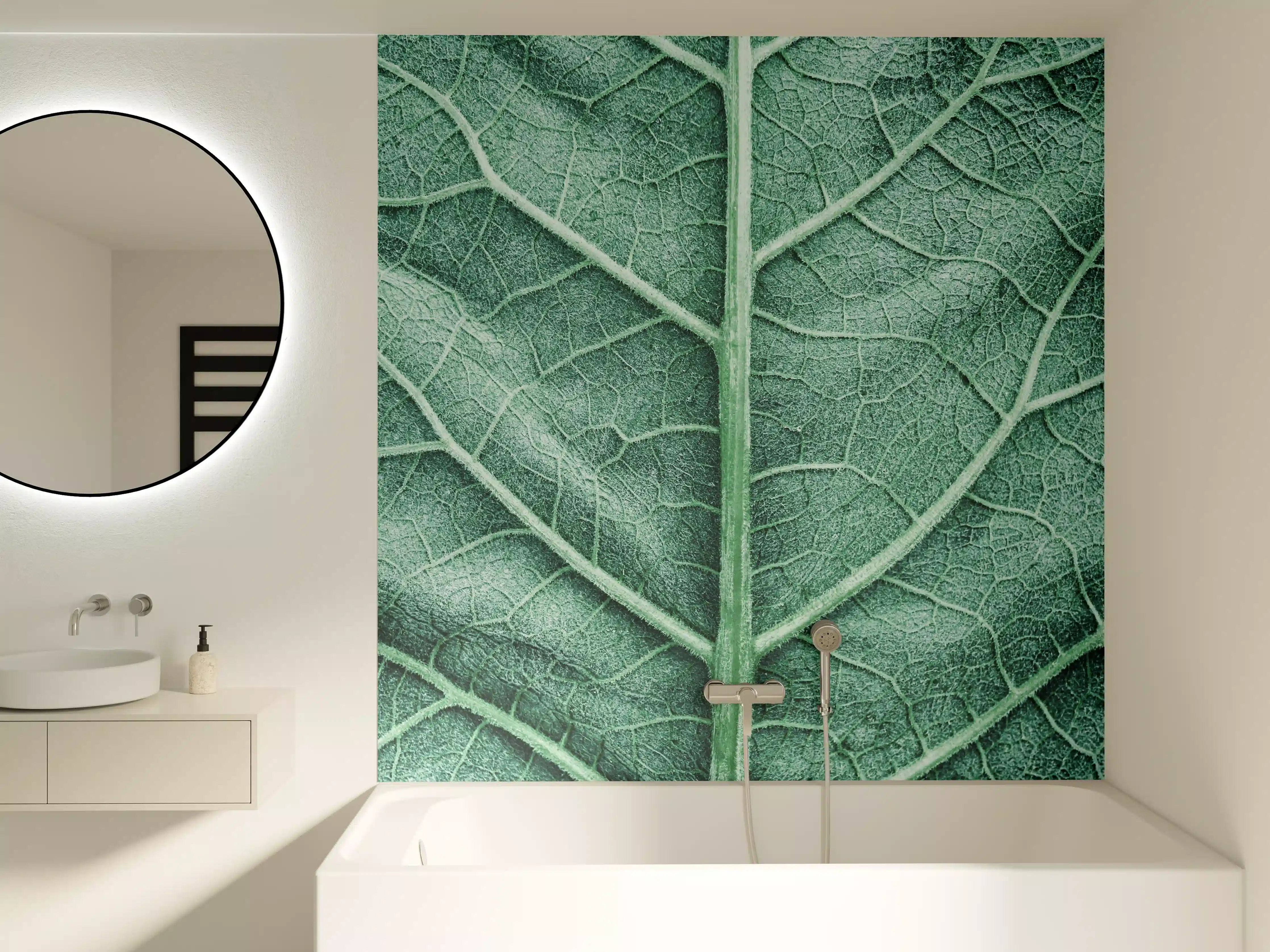 Badewannen-Rückwand - Grüne Klettenblatt-Textur