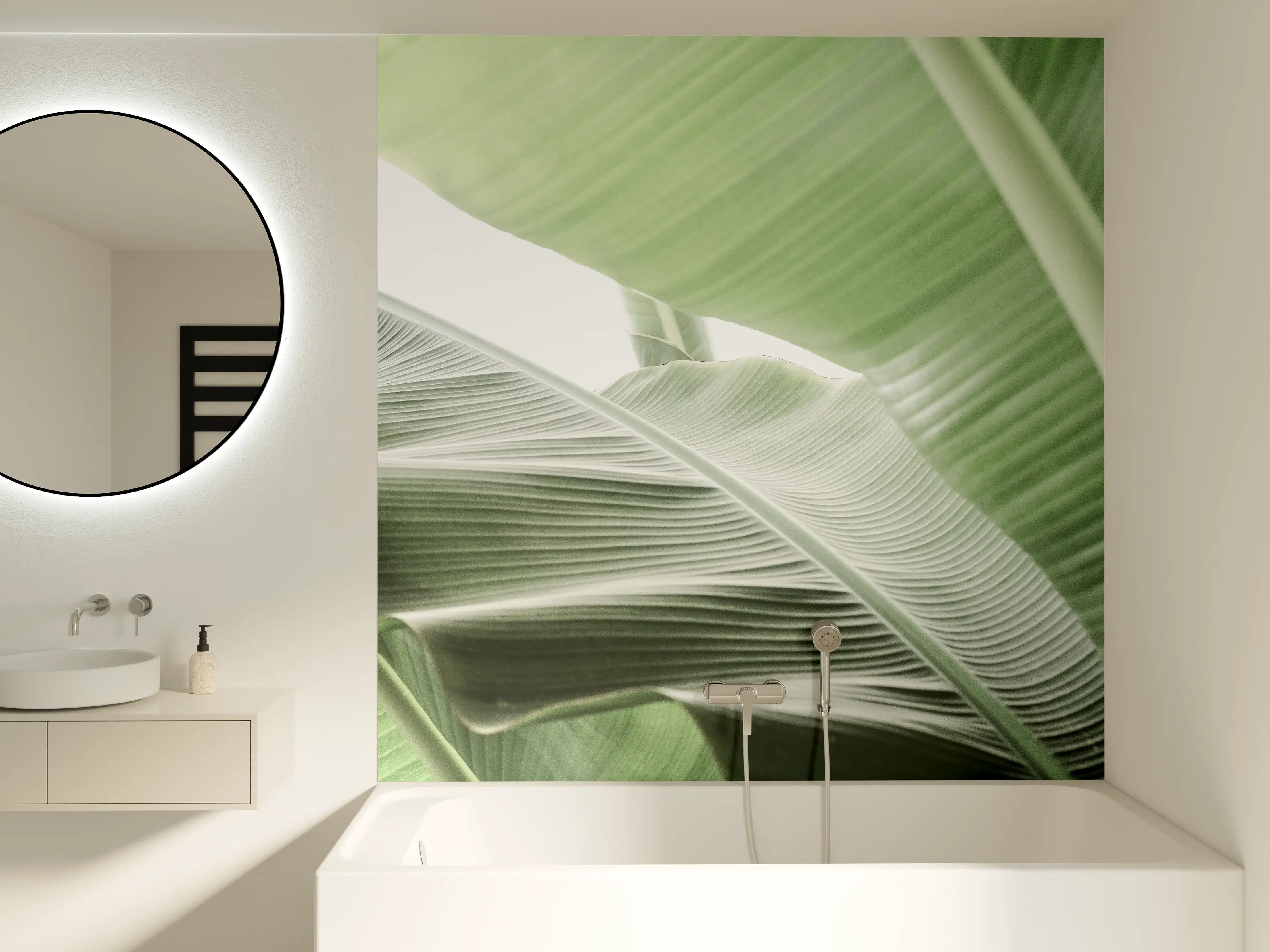 Badewannen-Rückwand - Grüne Tropenblatt-Struktur