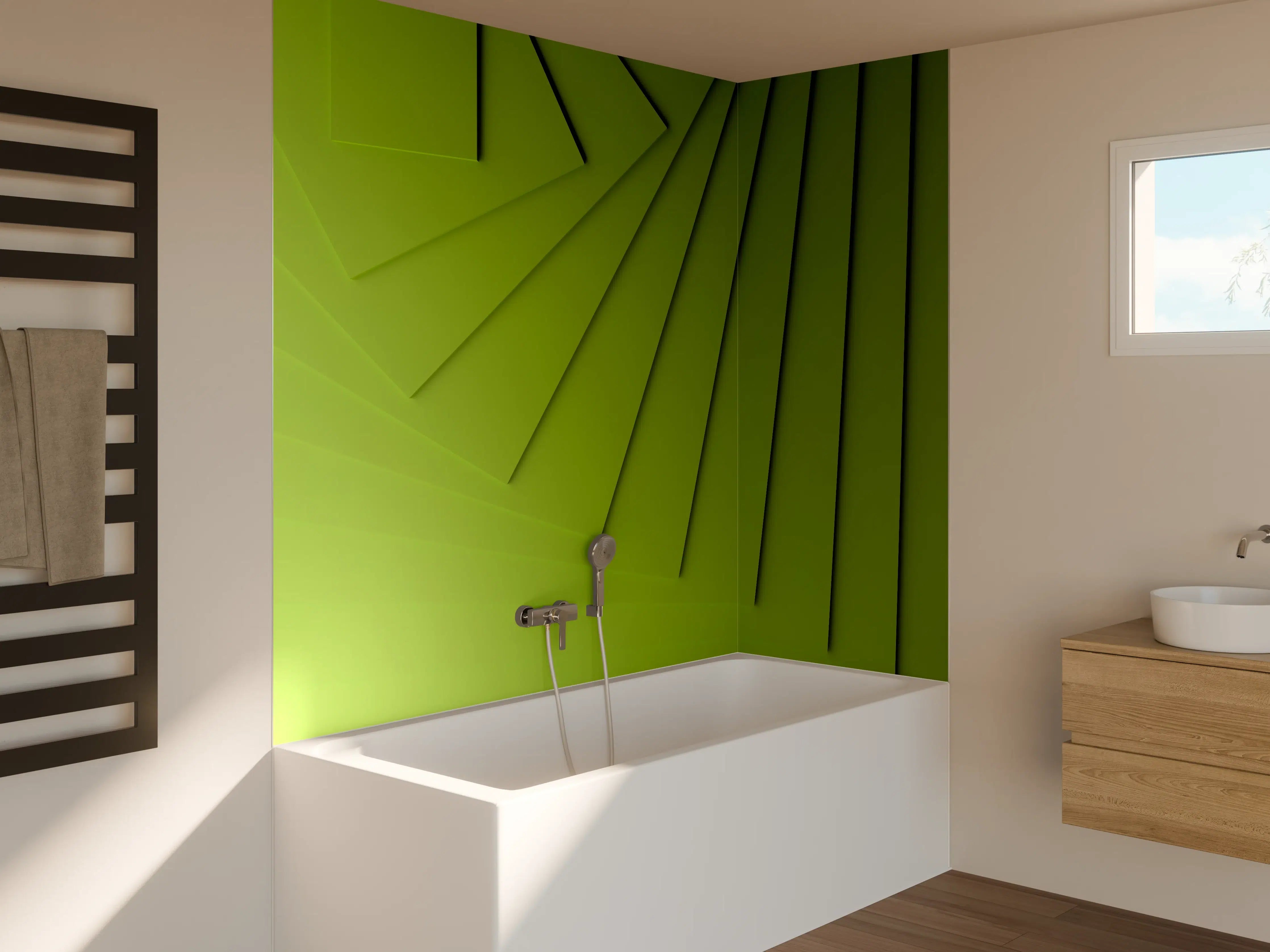 Badewannen-Rückwand - Grüner Moderner Hintergrund