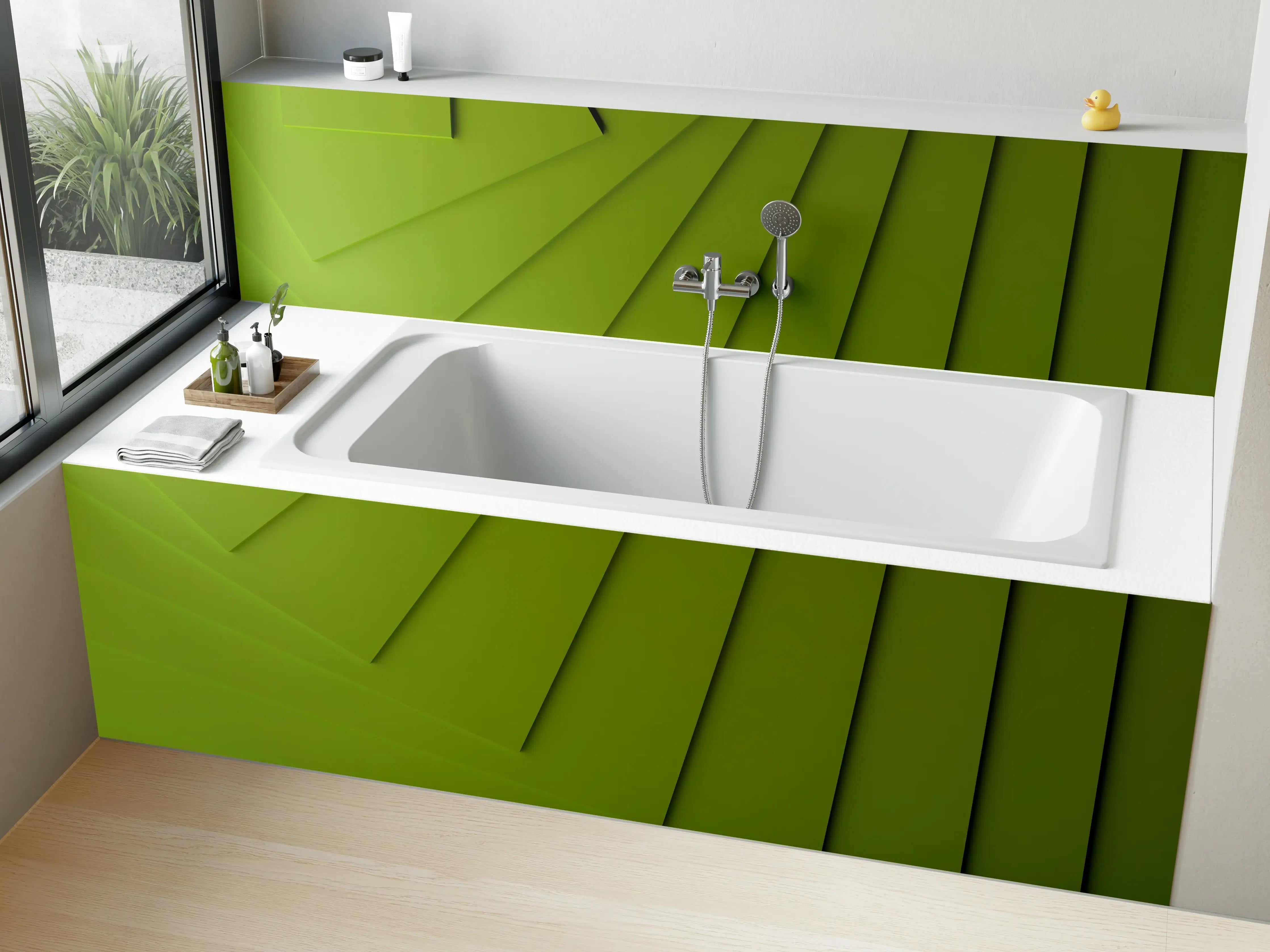 Badewannen-Rückwand - Grüner Moderner Hintergrund