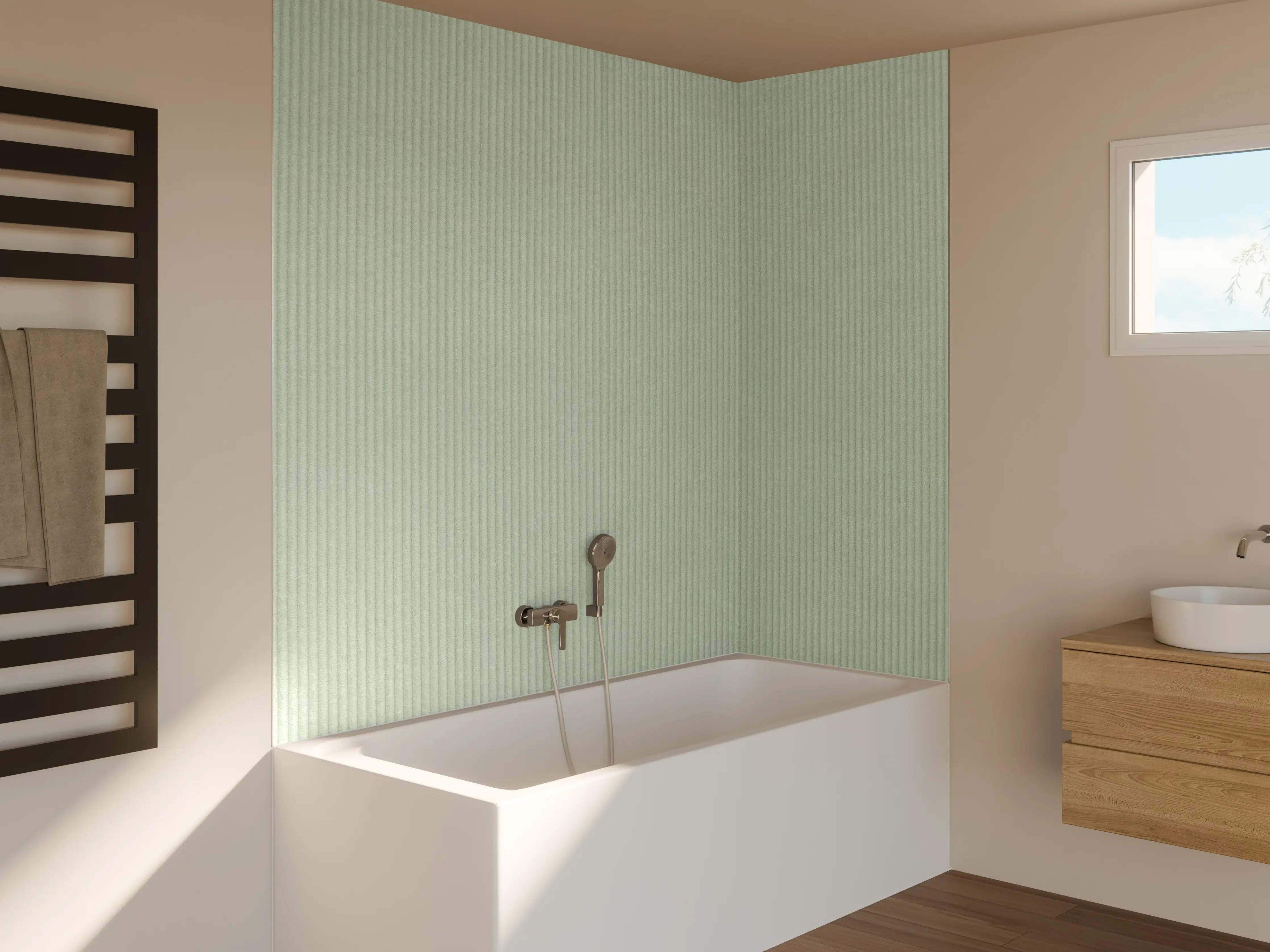 Badewannen-Rückwand - Grüner Stoff Textur