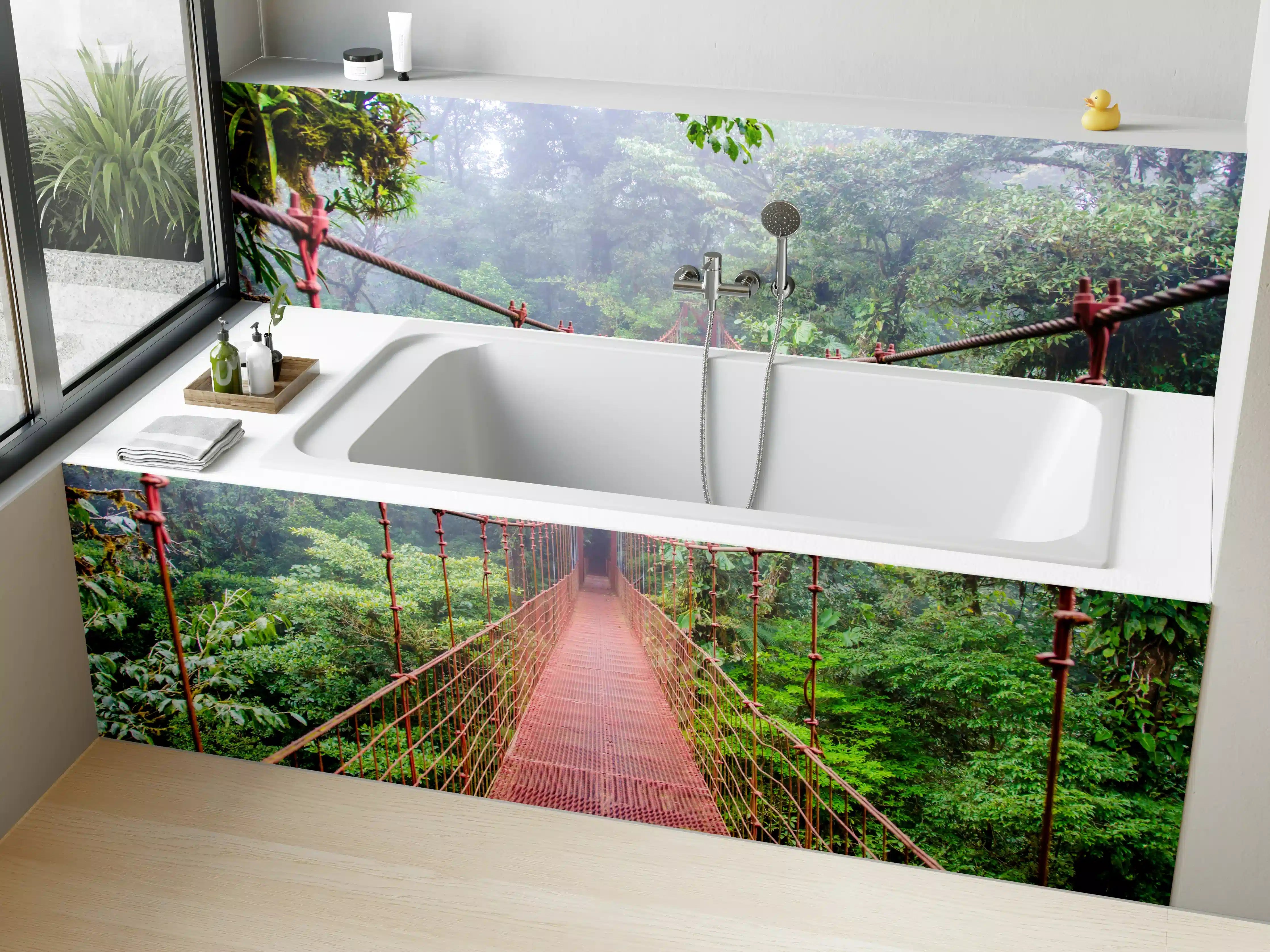 Badewannen-Rückwand - Hängebrücke im Regenwald Costa Rica