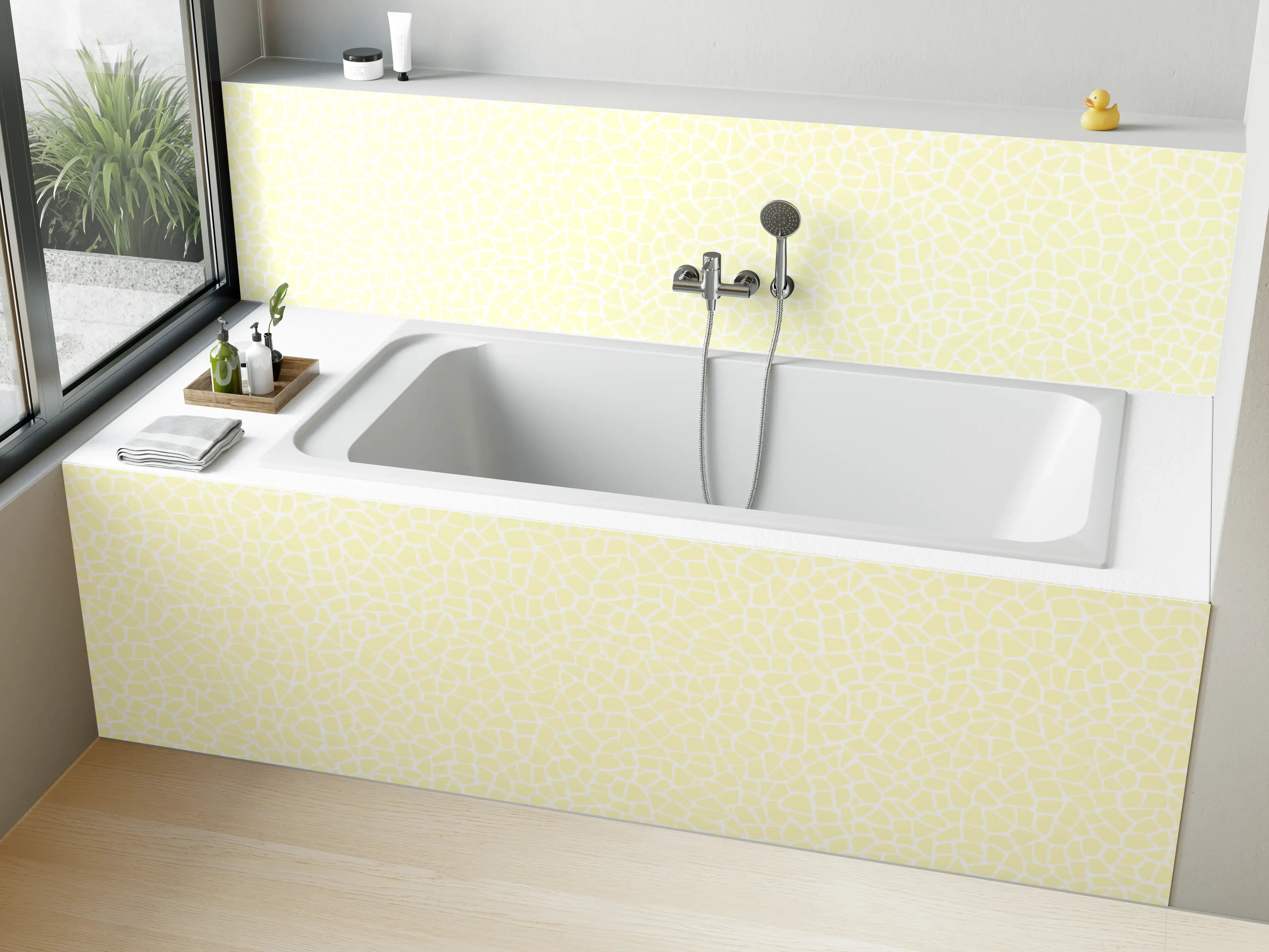 Badewannen-Rückwand - Helle, gelbe Textur mit sanften Mustern