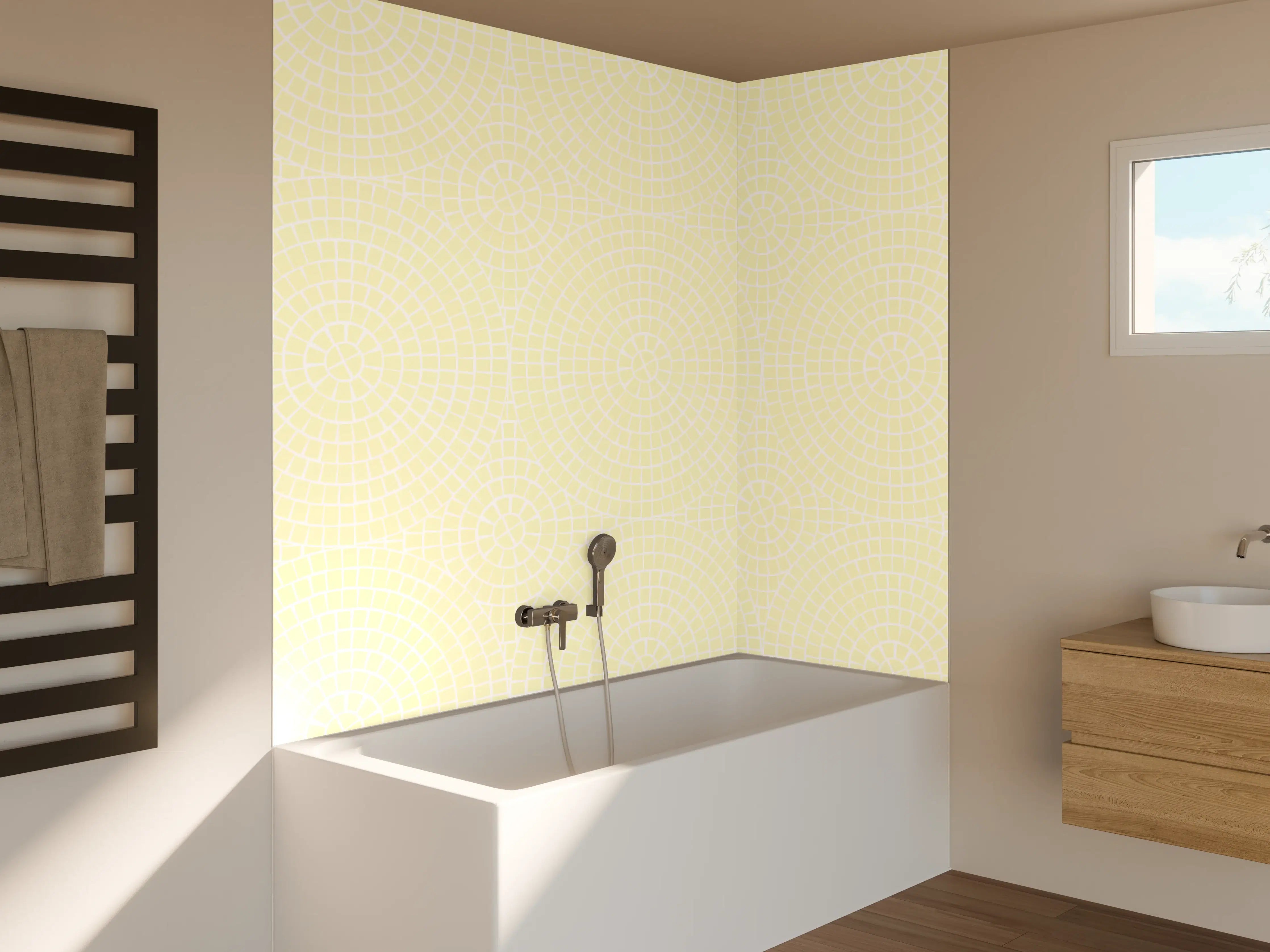 Badewannen-Rückwand - Helles, Beige-Musternde Textur