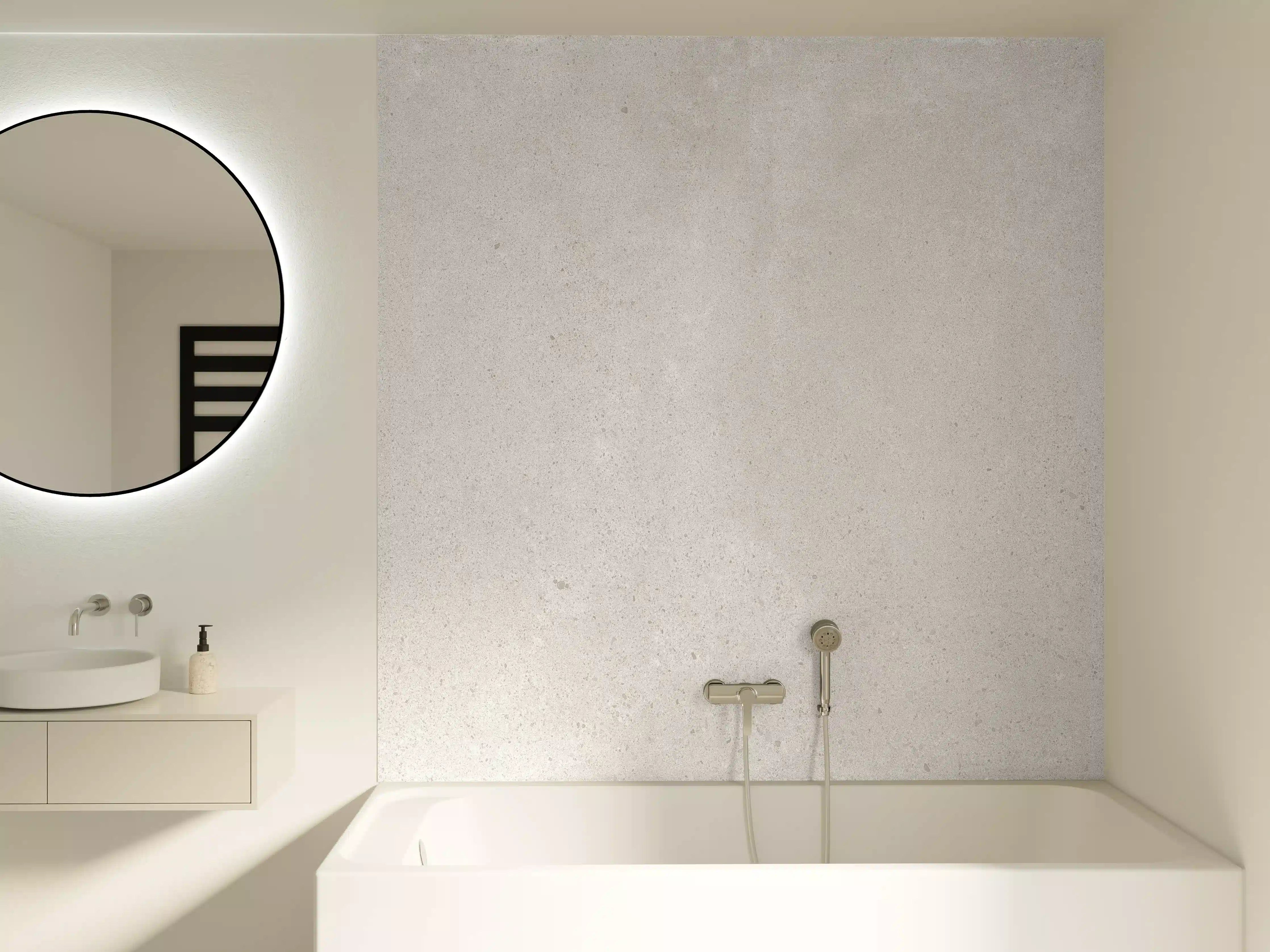 Badewannen-Rückwand - Hellgraues Mamor Design