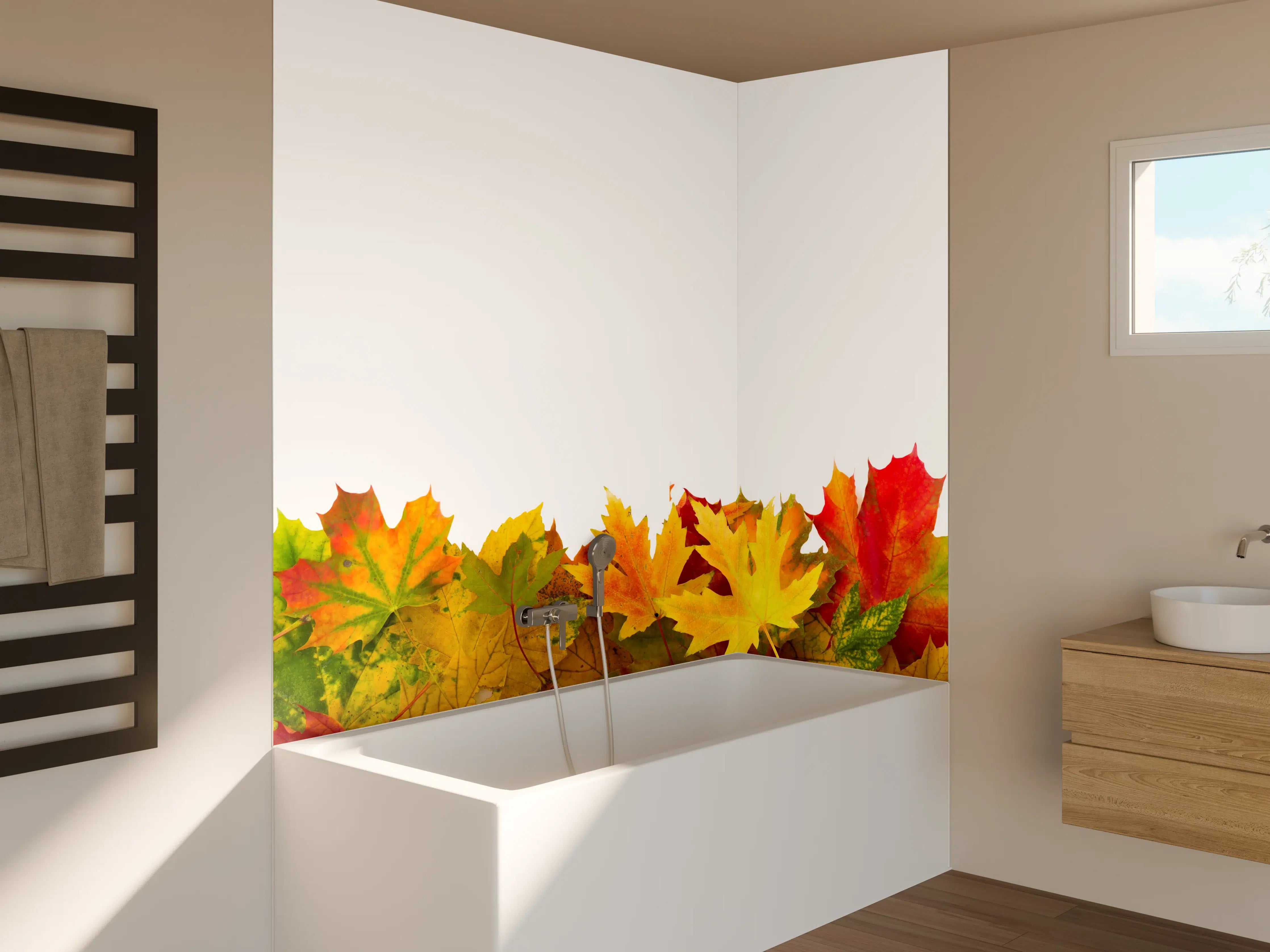 Badewannen-Rückwand - Herbst Laub