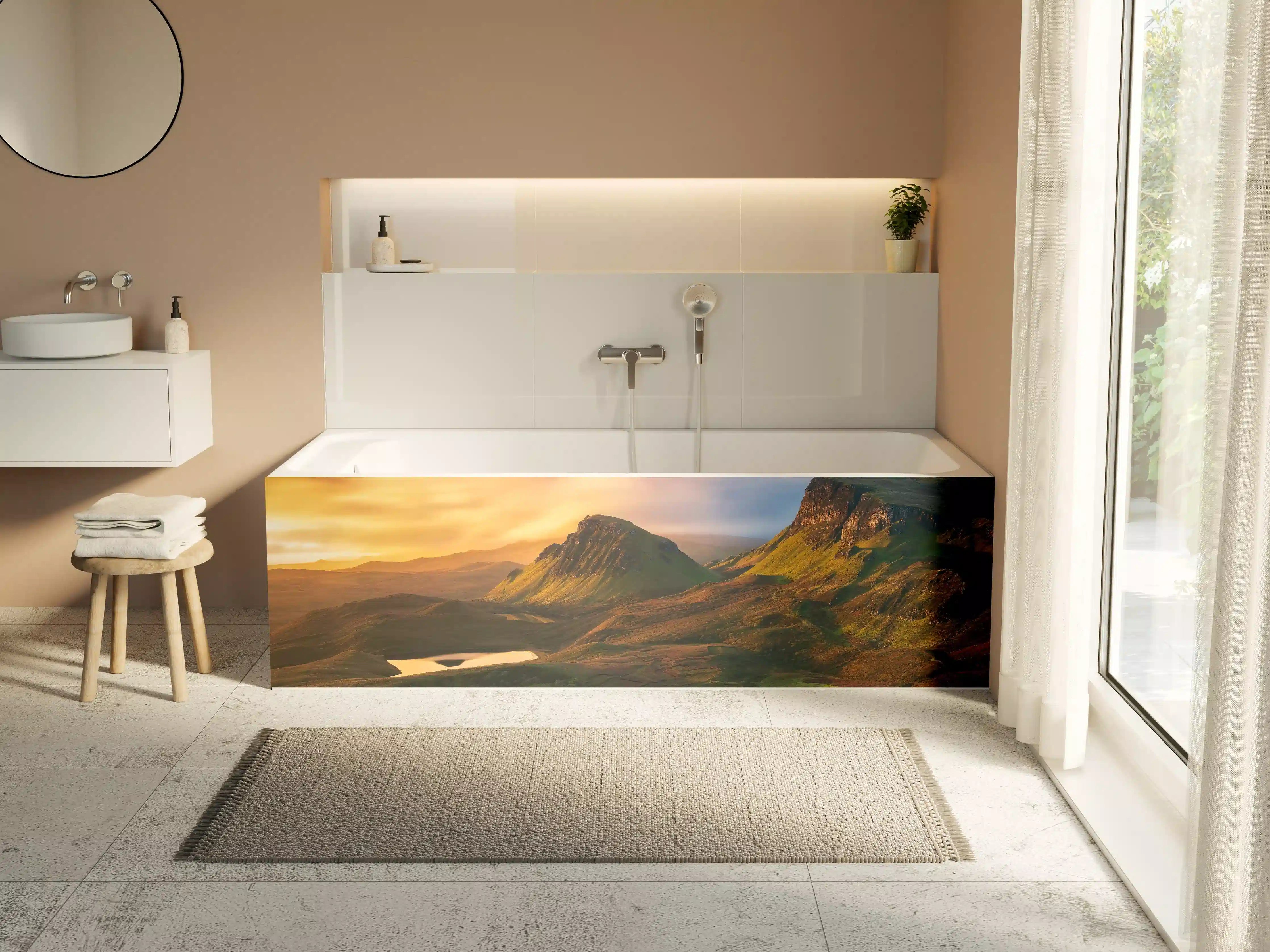 Badewannen-Rückwand - Herbstliche Highland-Landschaft