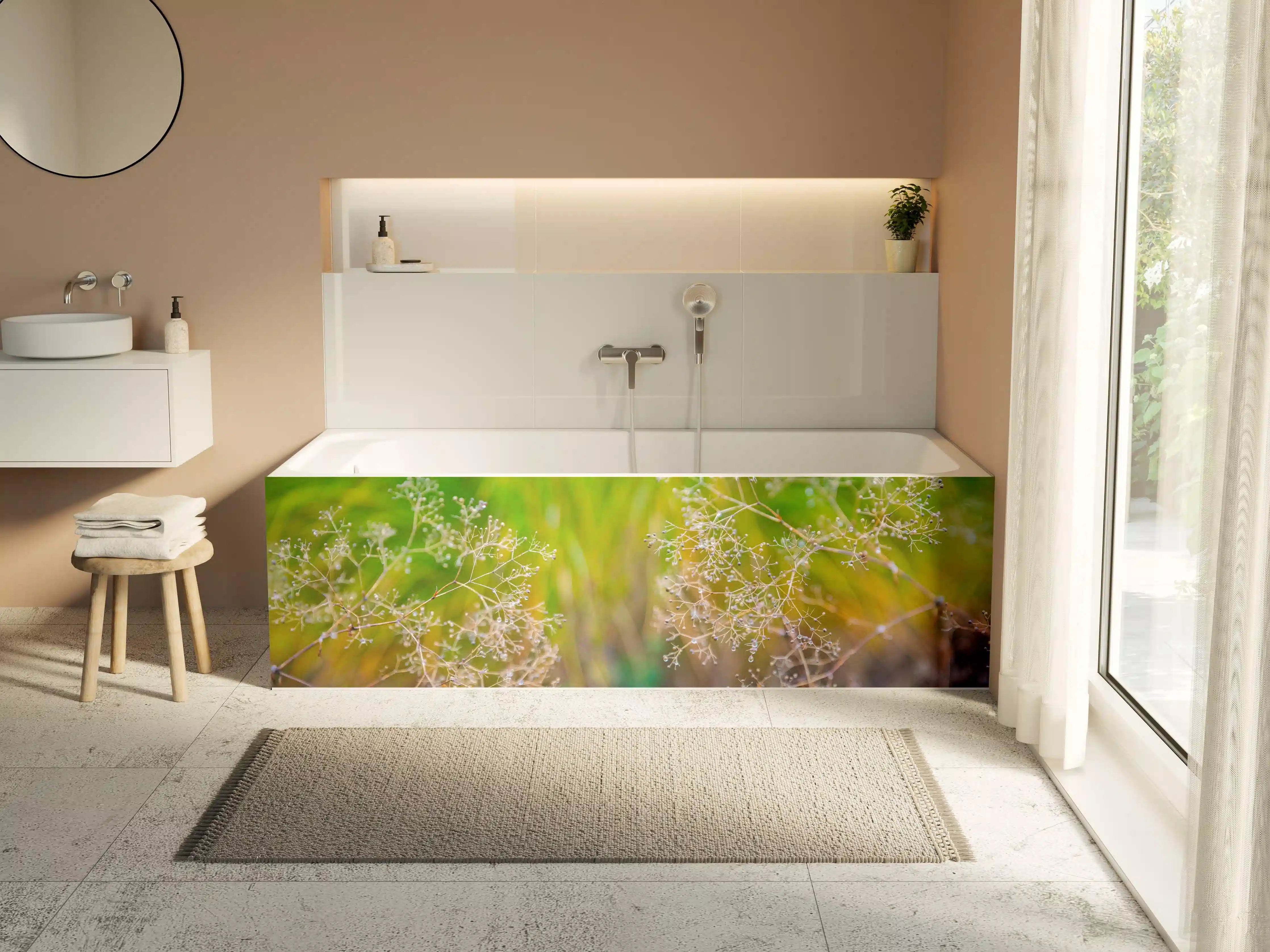 Badewannen-Rückwand - Herbstliche Trockenblumen