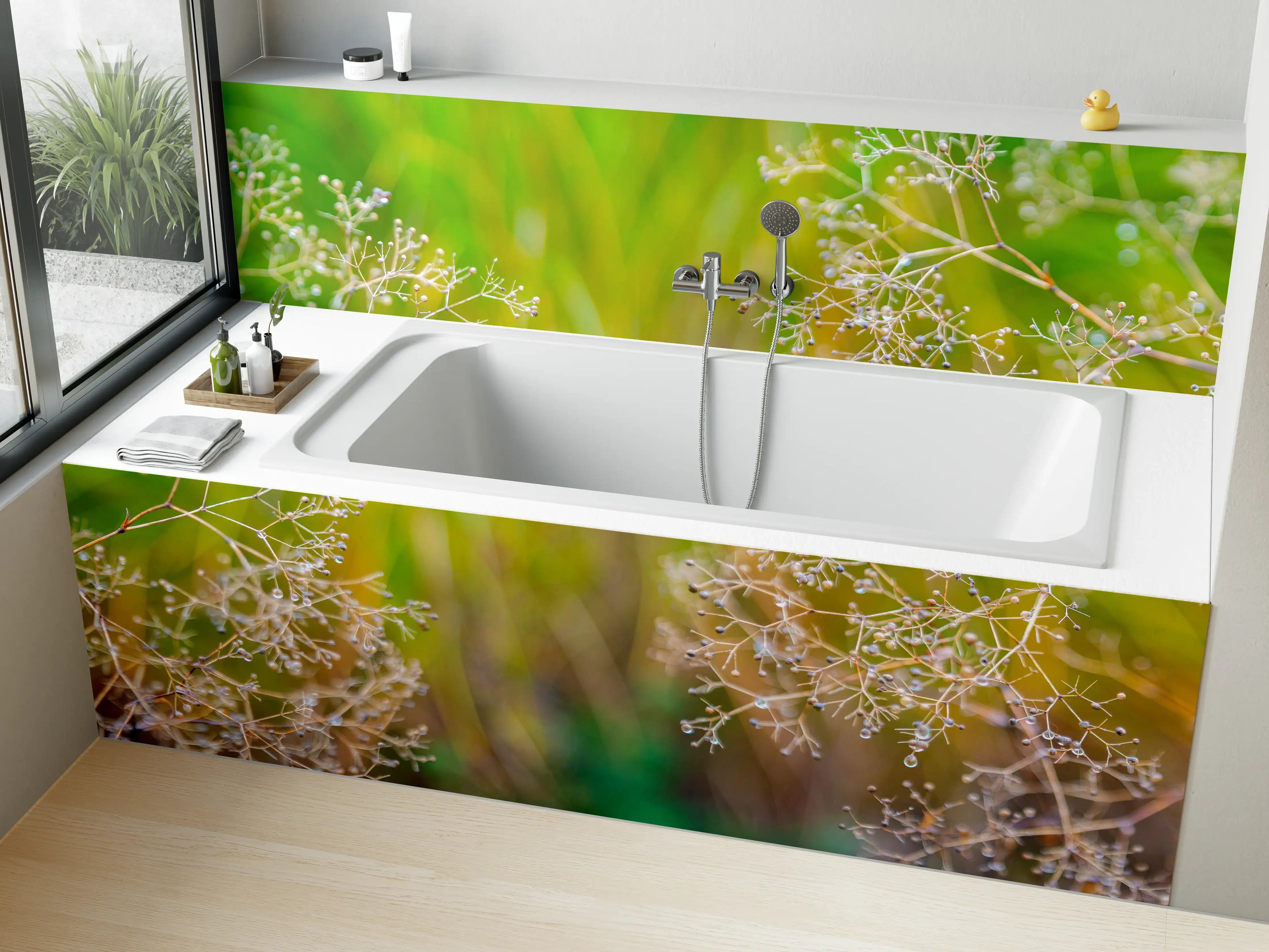 Badewannen-Rückwand - Herbstliche Trockenblumen