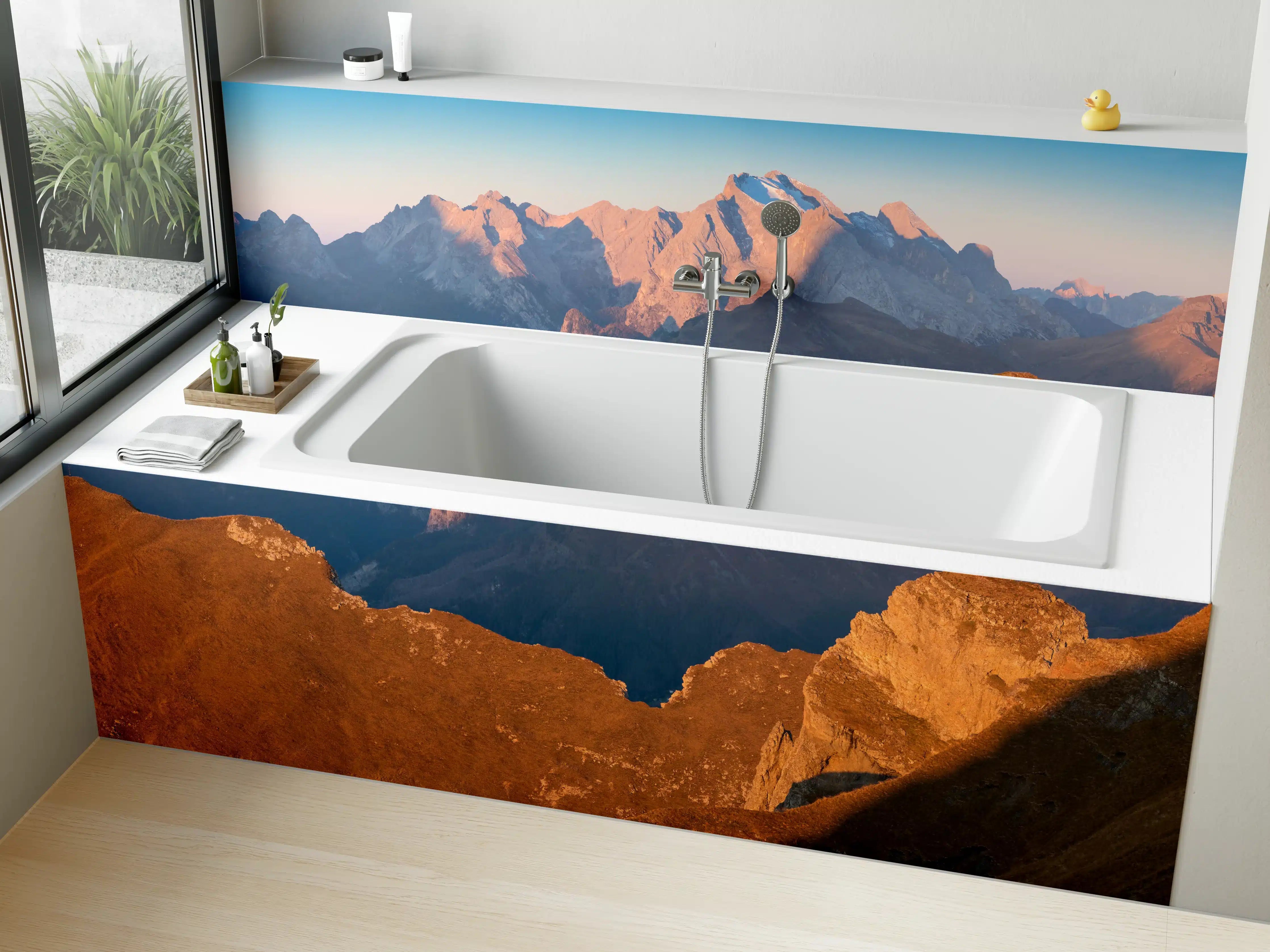 Badewannen-Rückwand - Herbstlicher Blick auf das Tal des Passo Giau - Italien