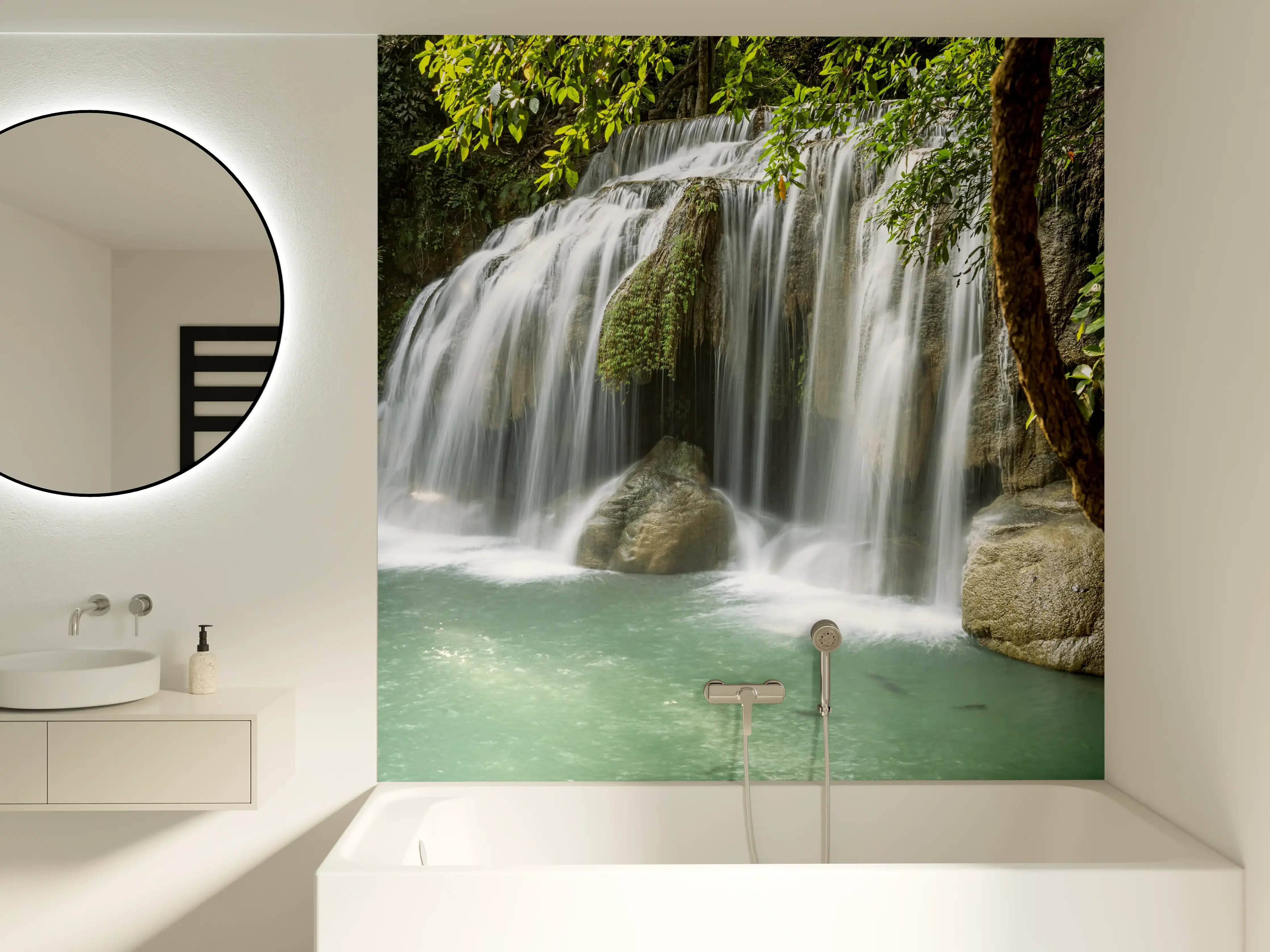 Badewannen-Rückwand - Himmlischer Erawan-Wasserfall - Thailand