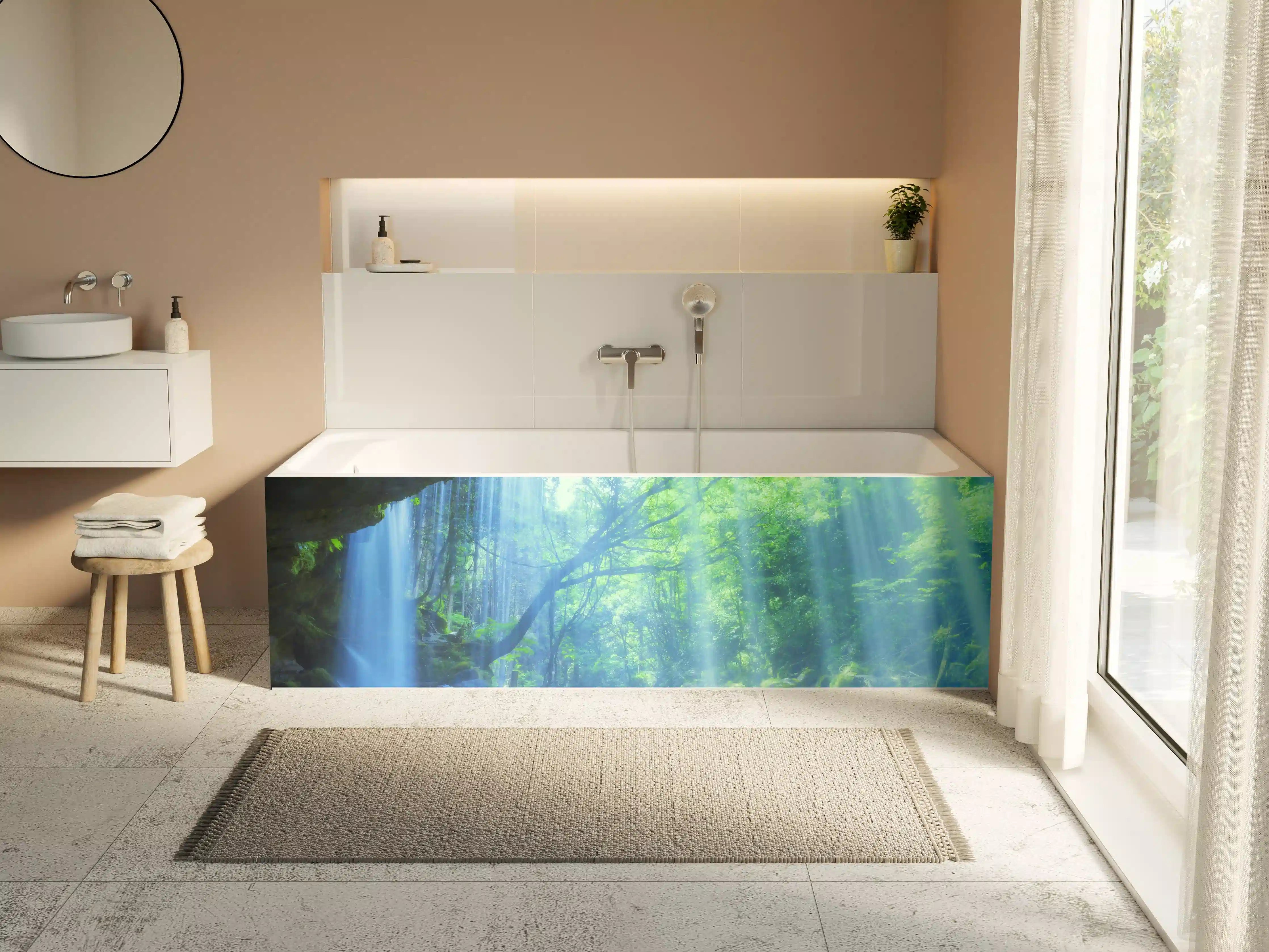 Badewannen-Rückwand - Hinter Nabigataki-Wasserfall Ansicht