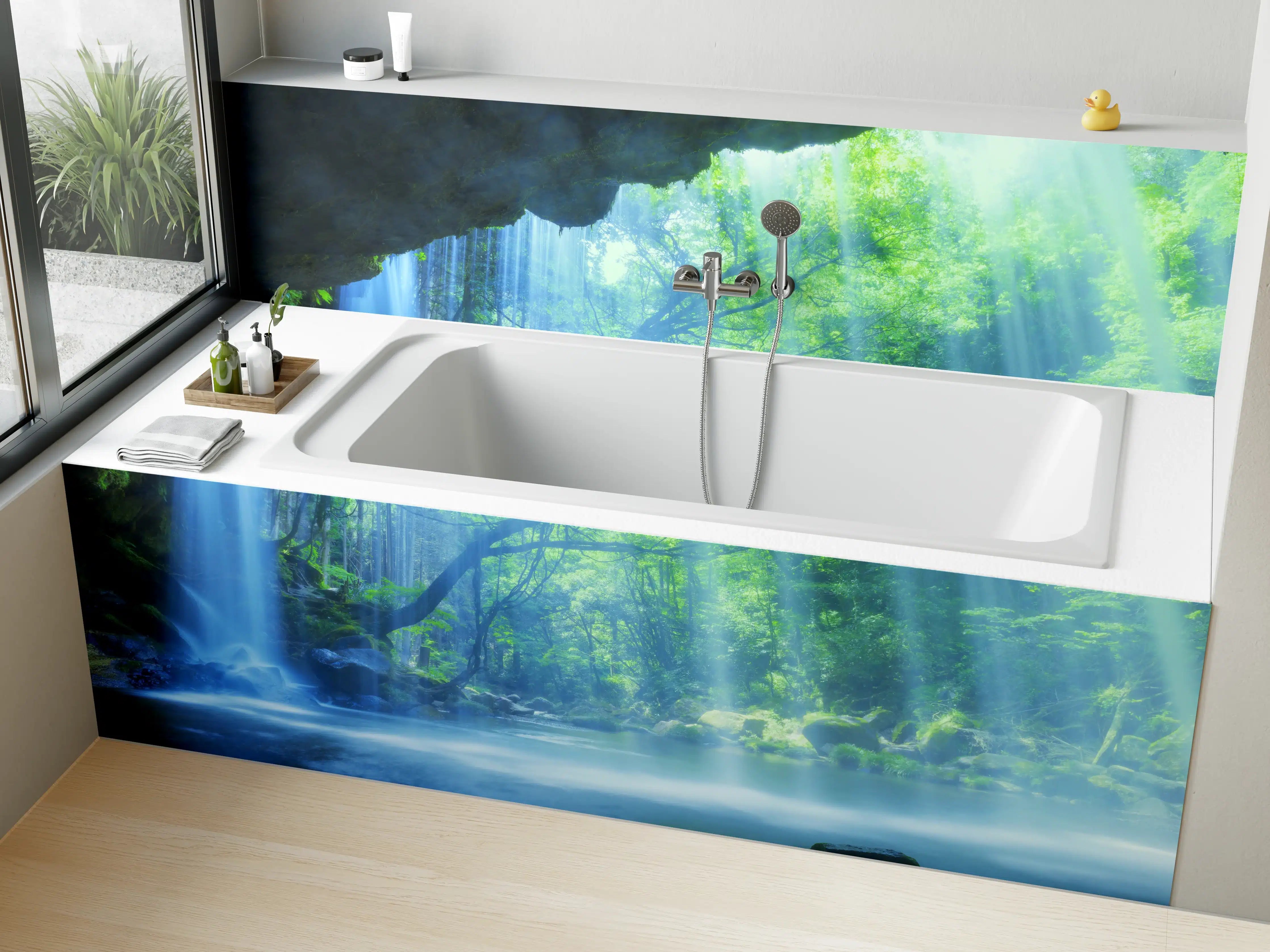 Badewannen-Rückwand - Hinter Nabigataki-Wasserfall Ansicht