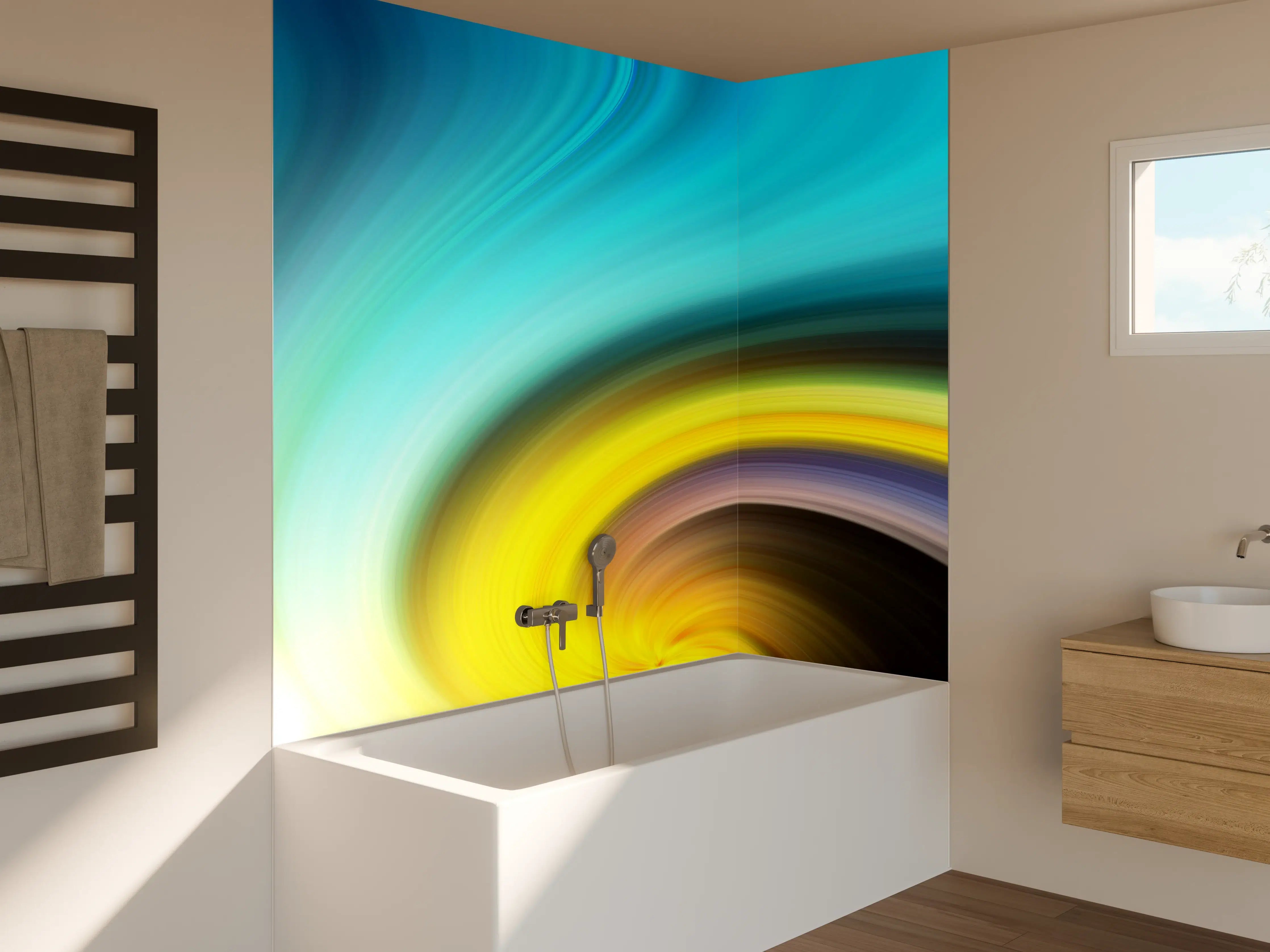 Badewannen-Rückwand - Hintergrundgestaltung