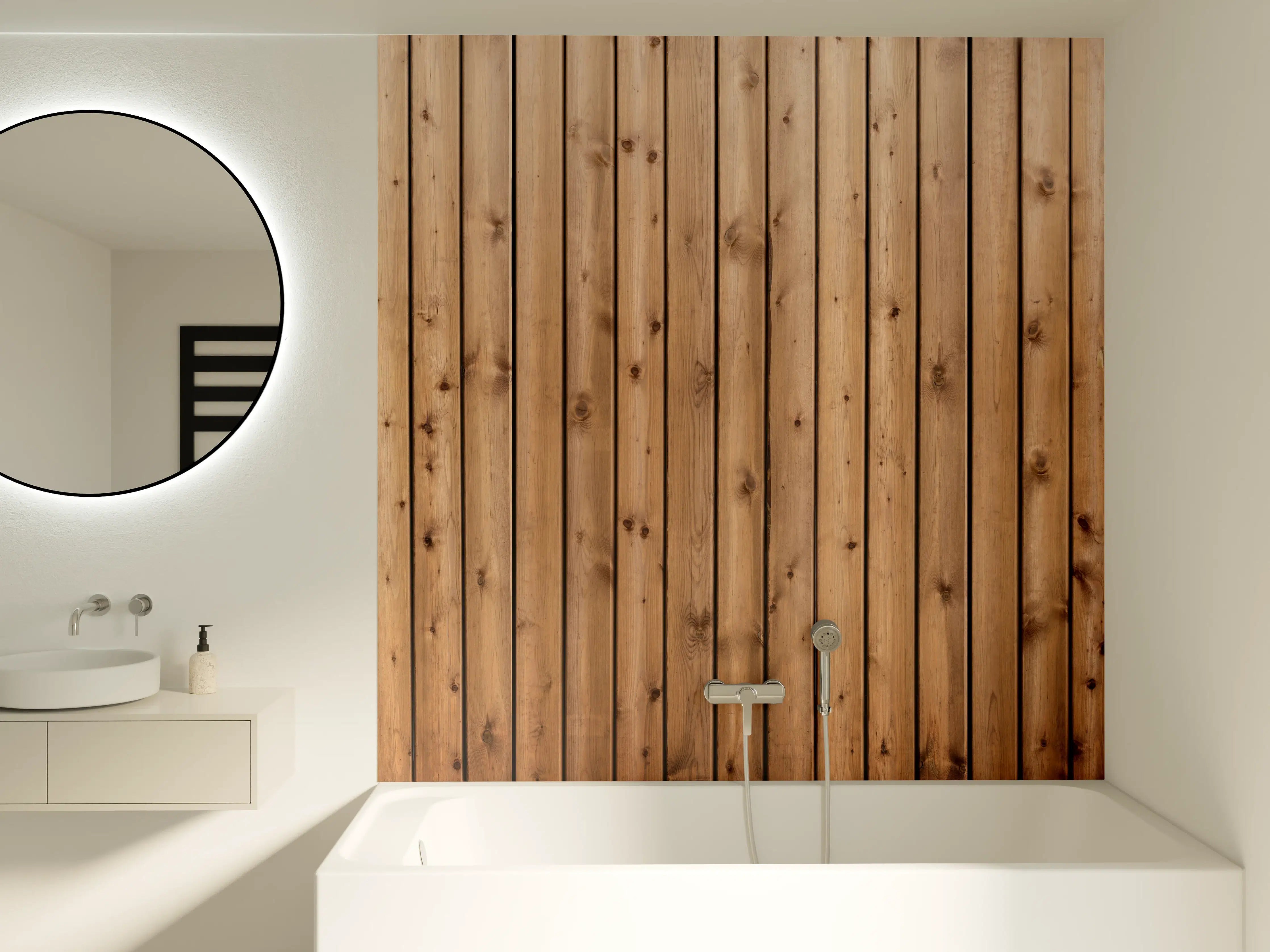 Badewannen-Rückwand - Hochauflösende Holzbrett-Struktur