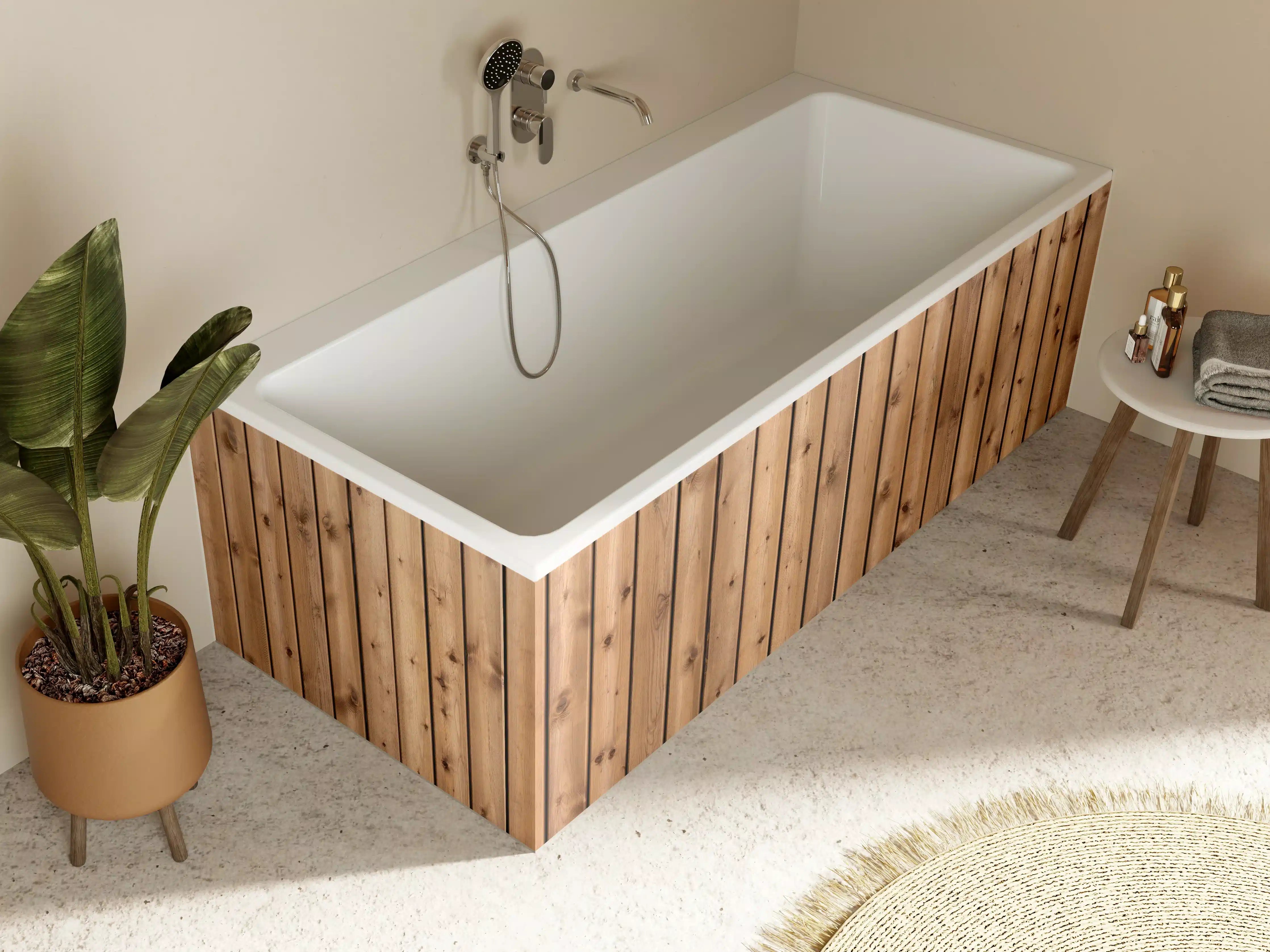 Badewannen-Rückwand - Hochauflösende Holzbrett-Struktur