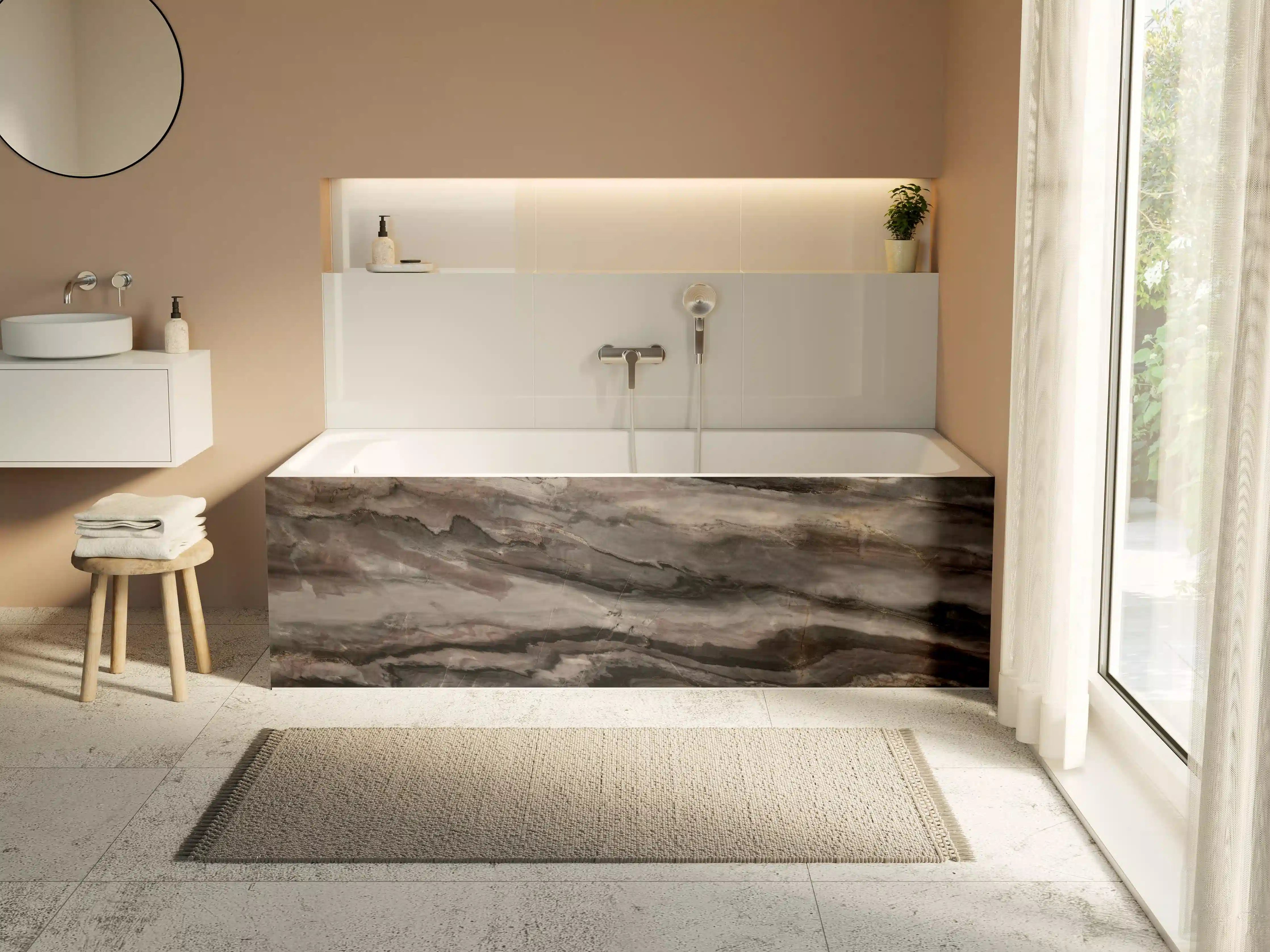 Badewannen-Rückwand - Holz-Marmor Textur