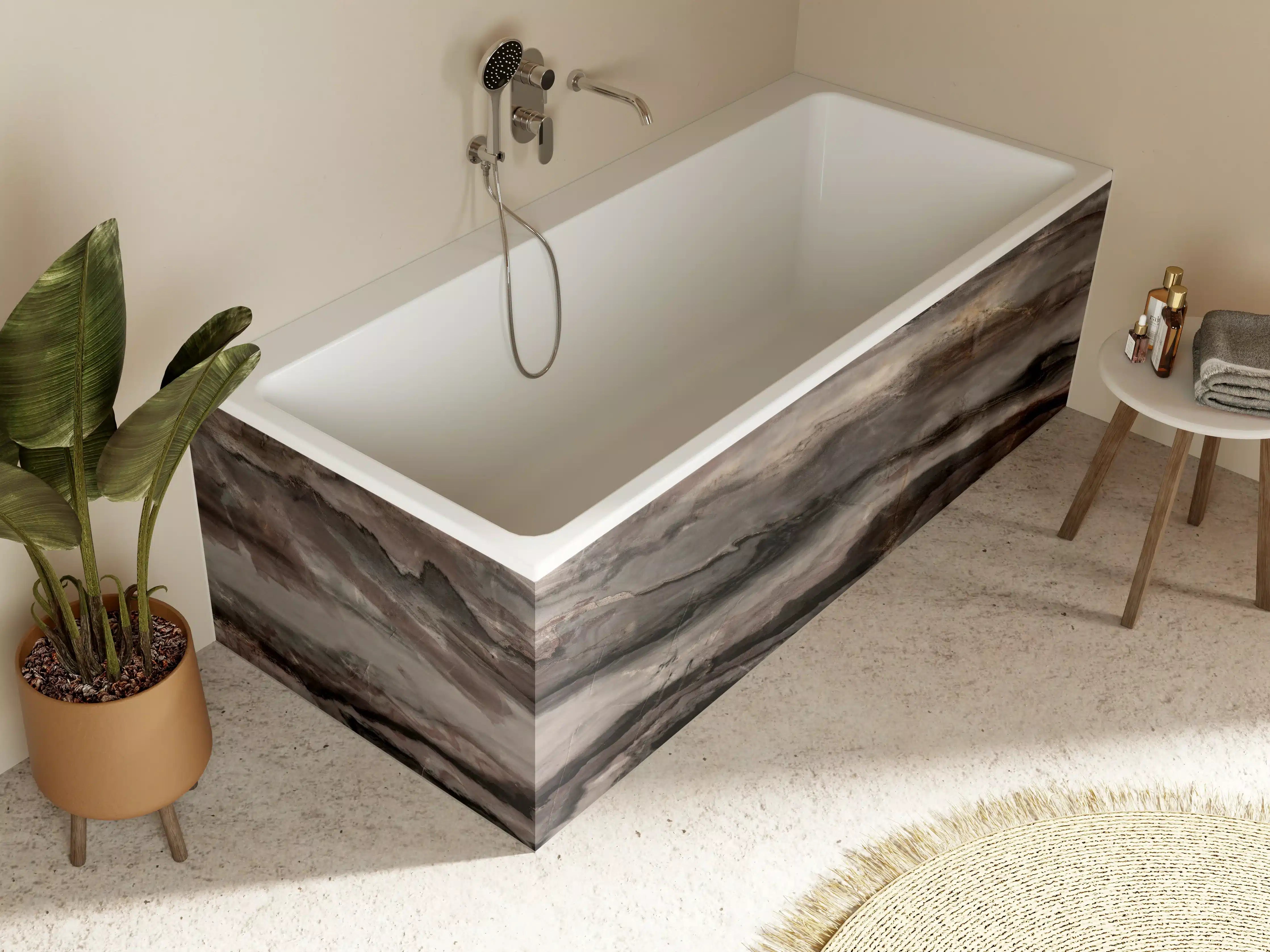 Badewannen-Rückwand - Holz-Marmor Textur