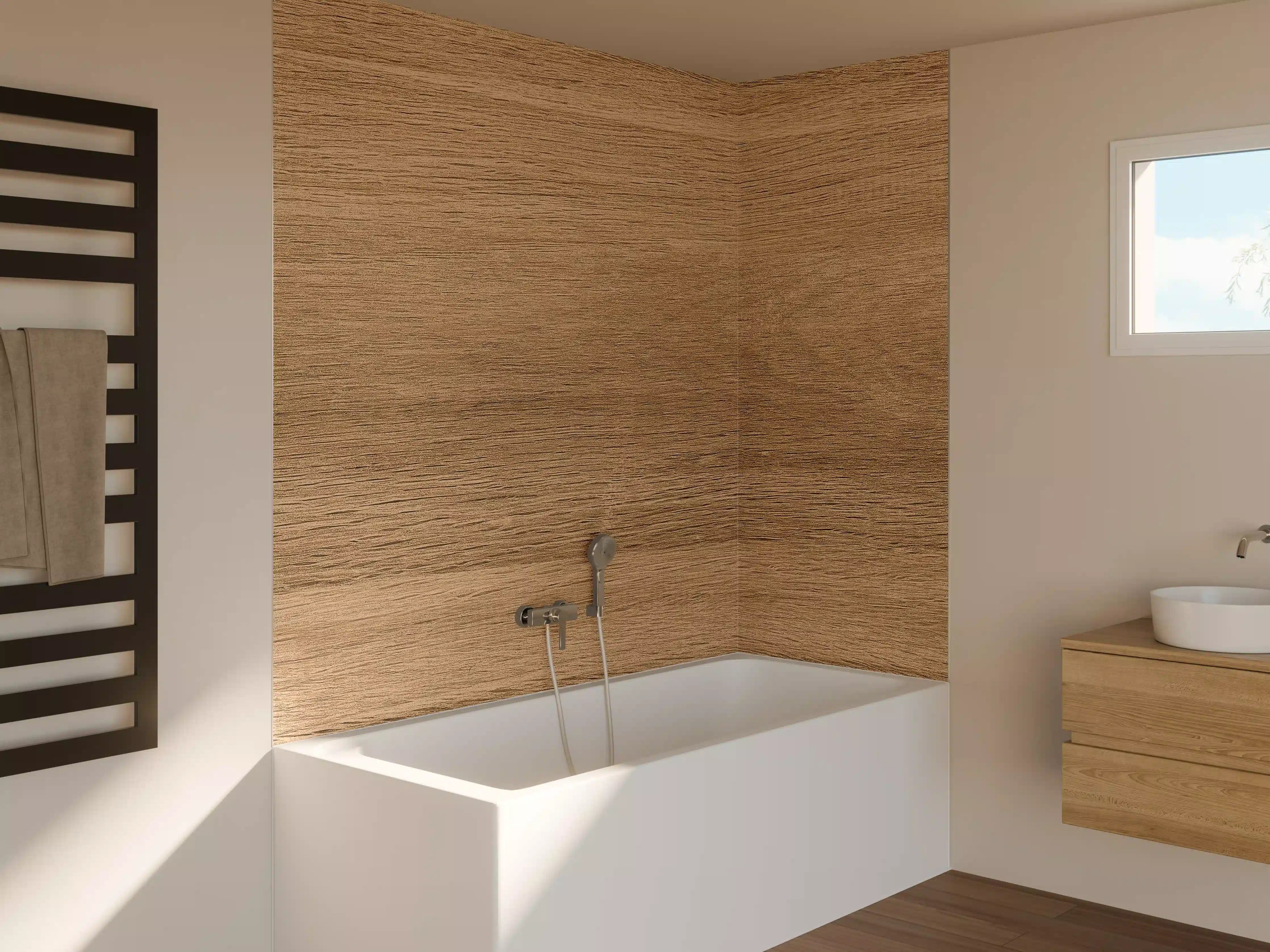 Badewannen-Rückwand - Holztextur und hölzerner Hintergrund 1