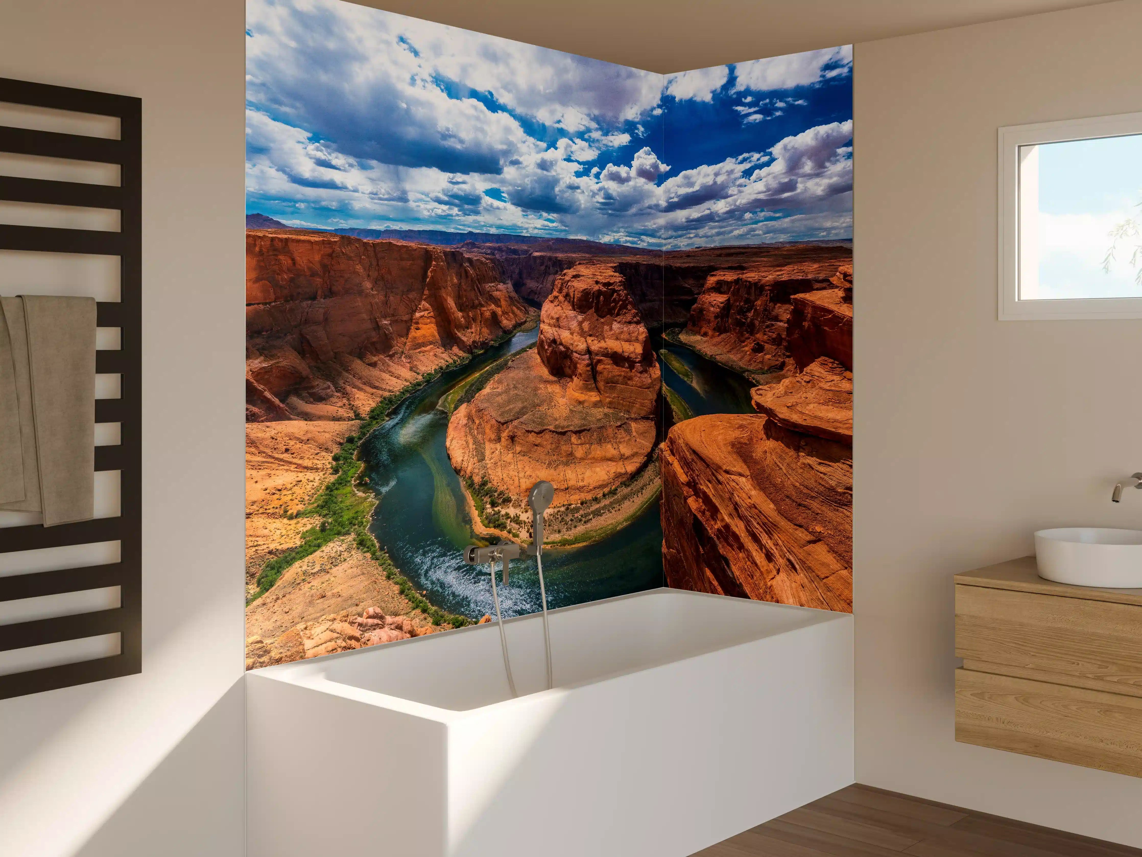 Badewannen-Rückwand - Horseshoe Bend Tal in Arizona bei Tag