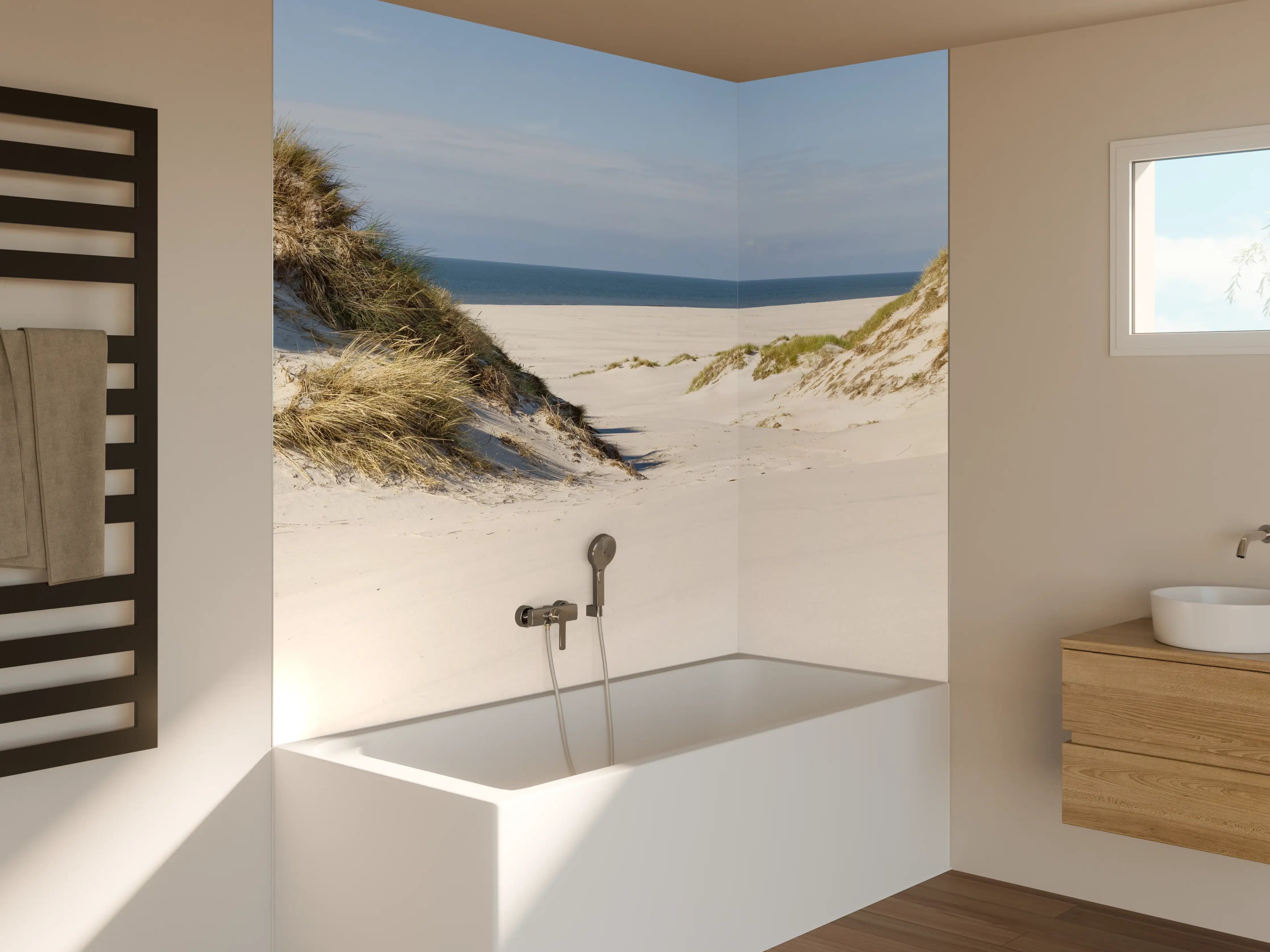 Badewannen-Rückwand - Idyllische Sanddüne am Meer