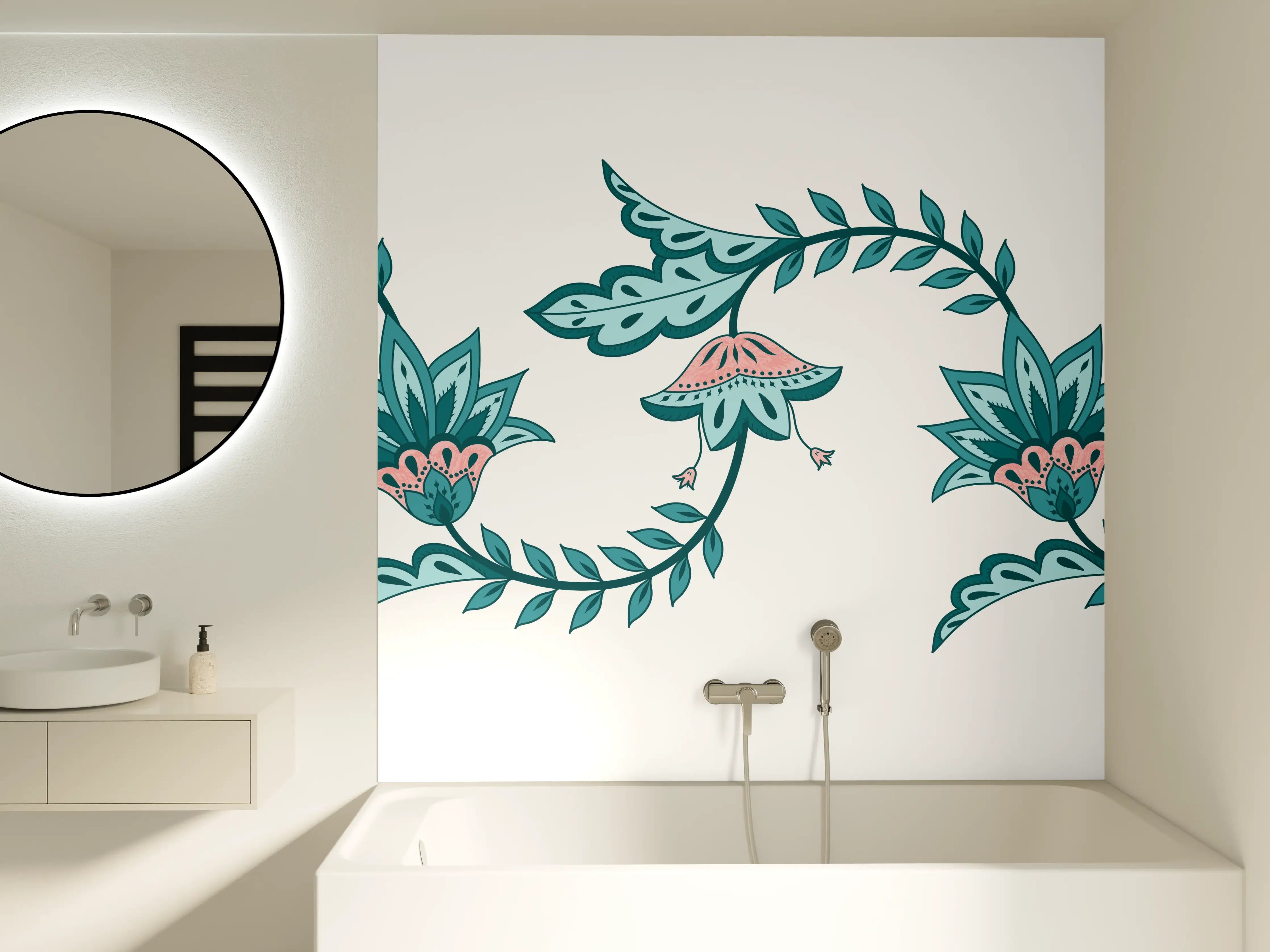 Badewannen-Rückwand - Indisches Paisley Batik Muster