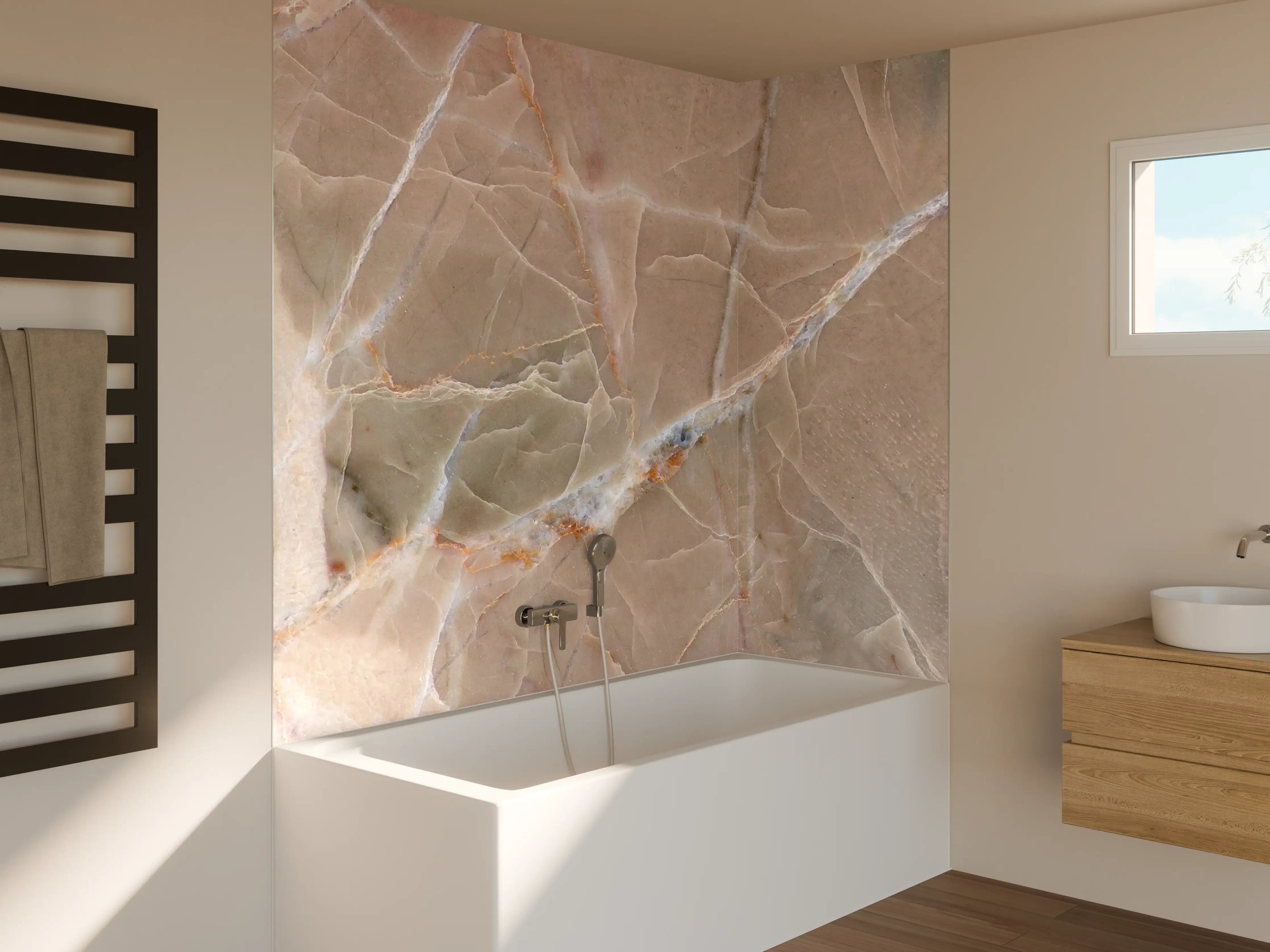 Badewannen-Rückwand - Italienische Marmor Textur