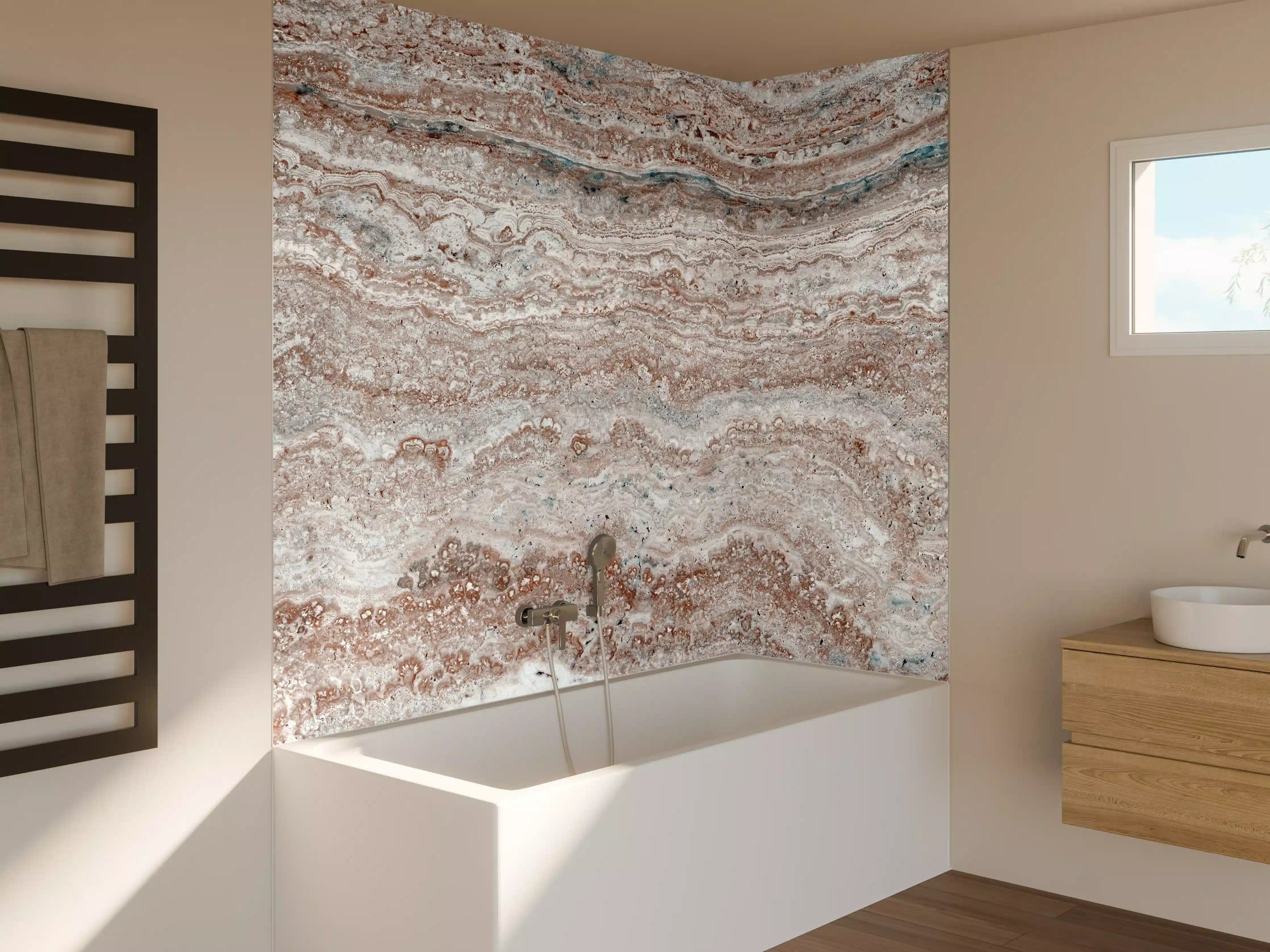 Badewannen-Rückwand - Italienischer Marmor Hintergrund