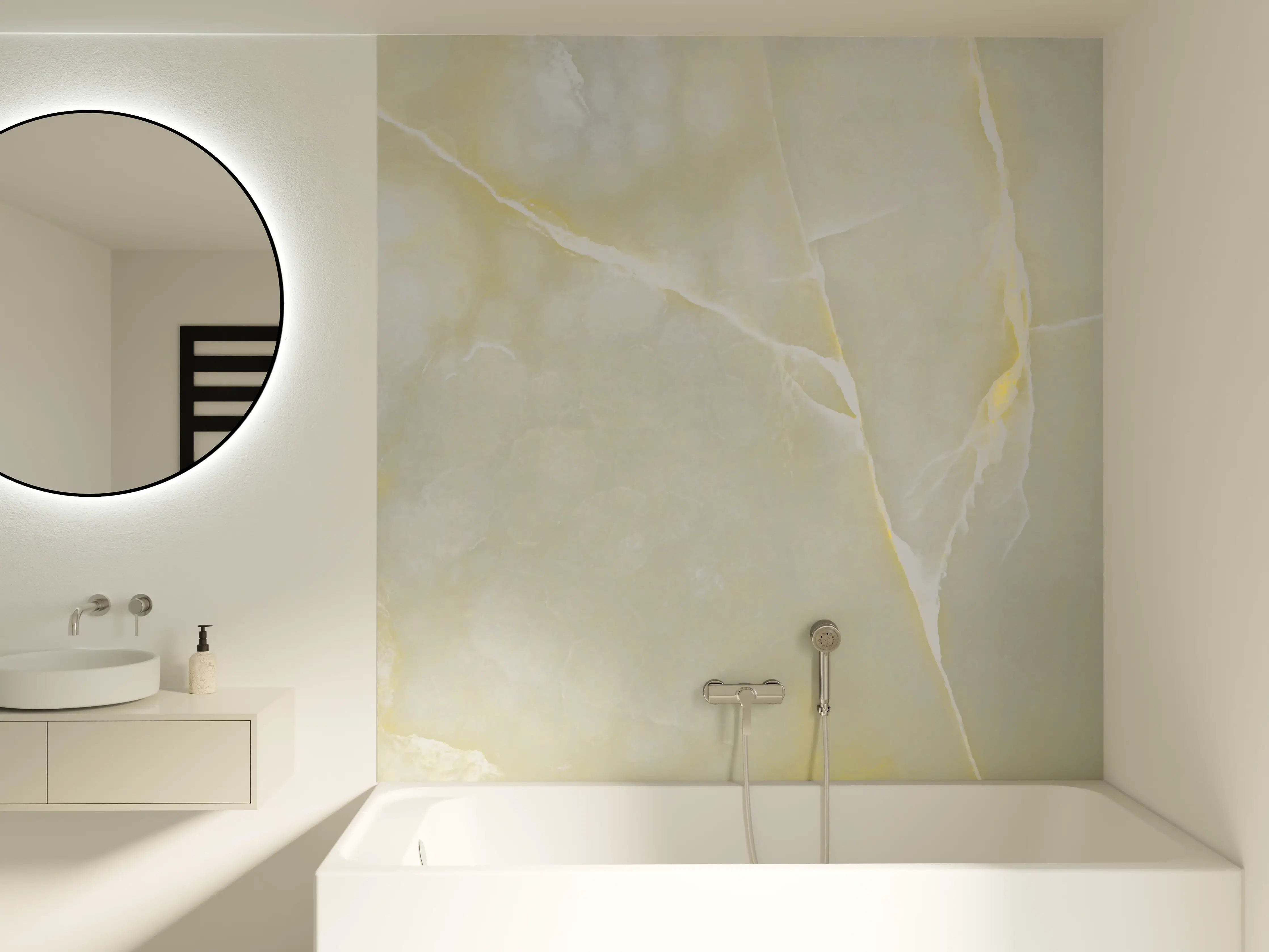 Badewannen-Rückwand - Italienischer bunter Beige breccia Marmor
