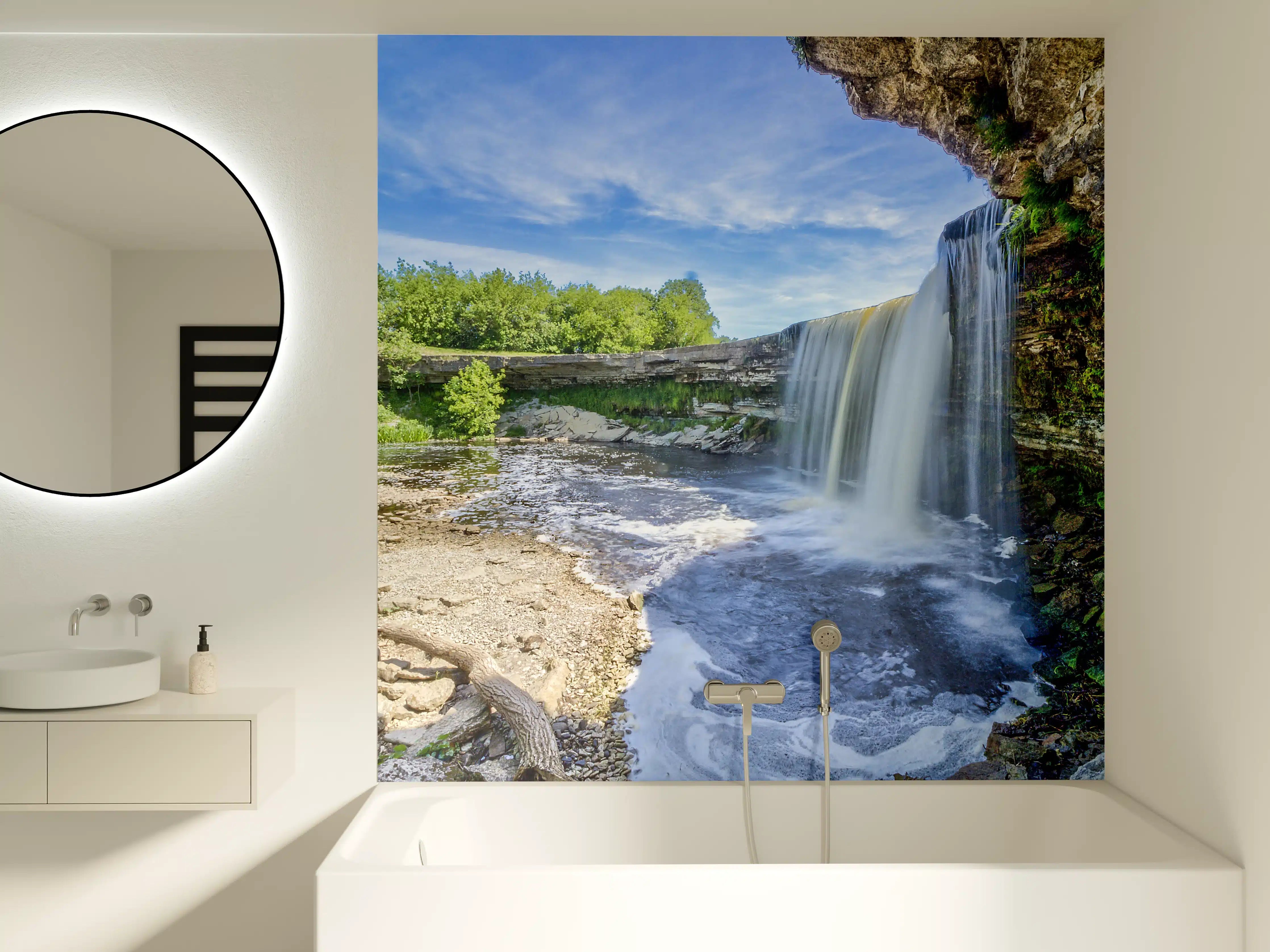 Badewannen-Rückwand - Jagala Sommer Wasserfall