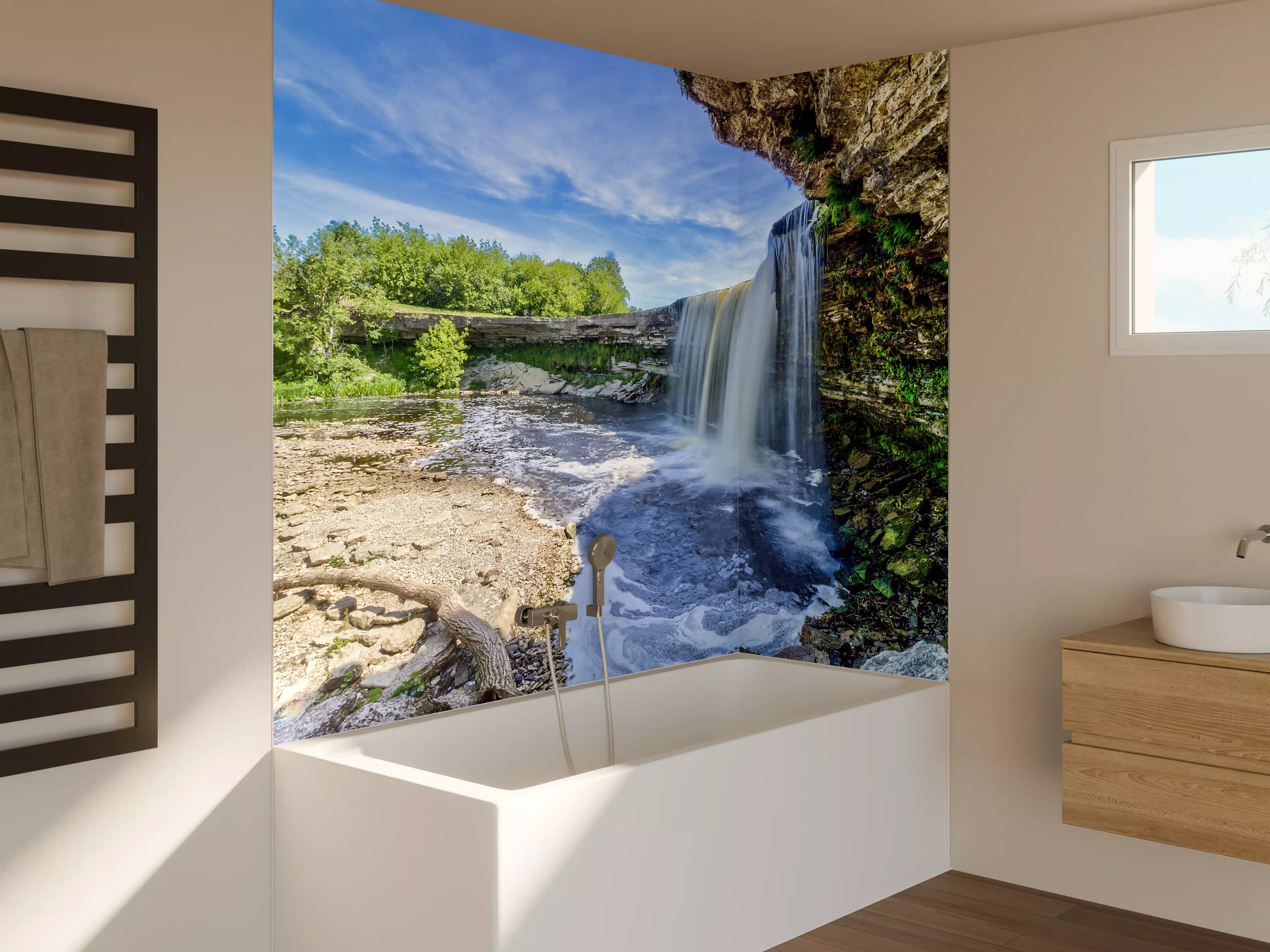 Badewannen-Rückwand - Jagala Sommer Wasserfall