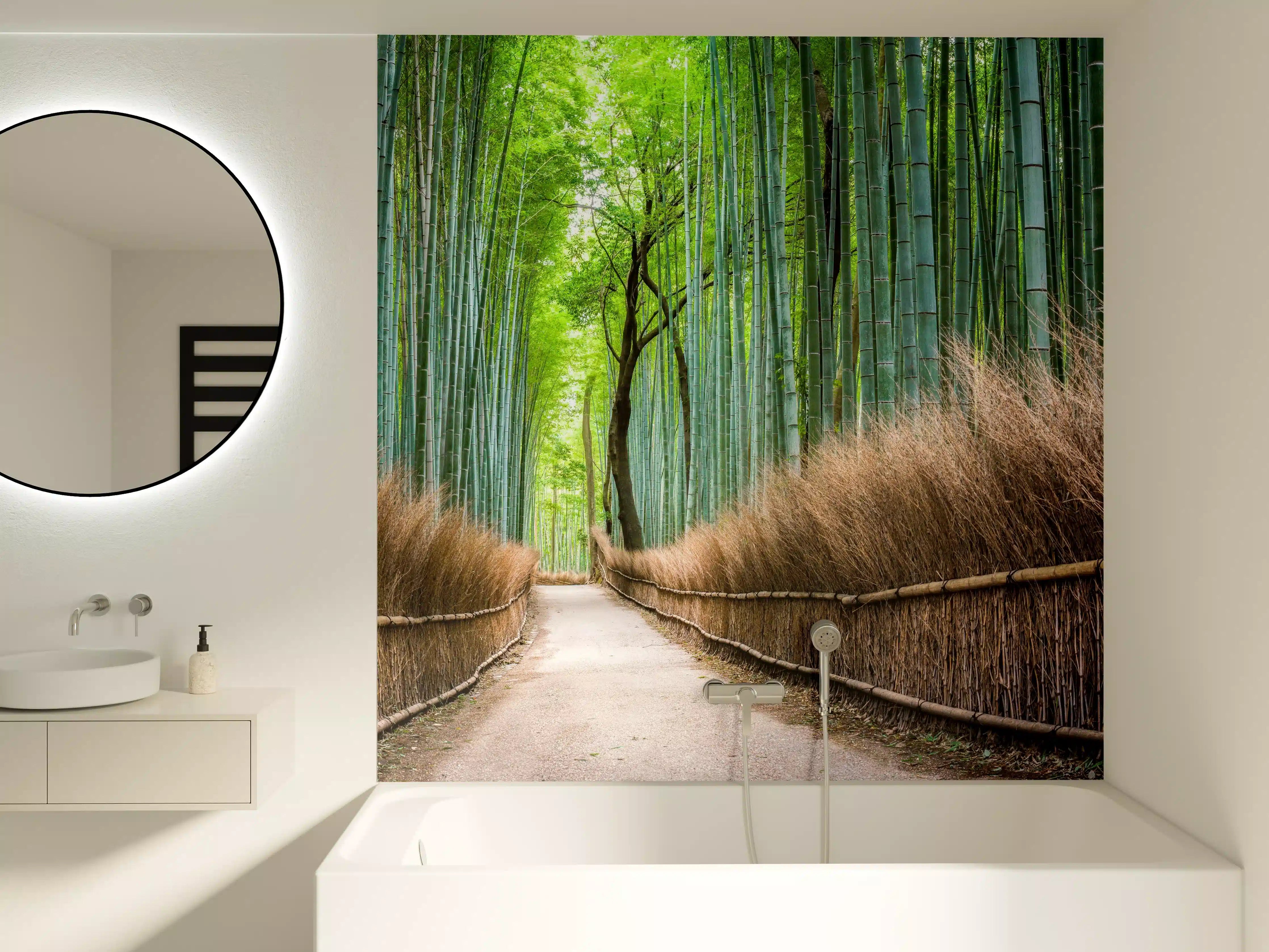 Badewannen-Rückwand - Japanischer Bambuswald in Arashiyama