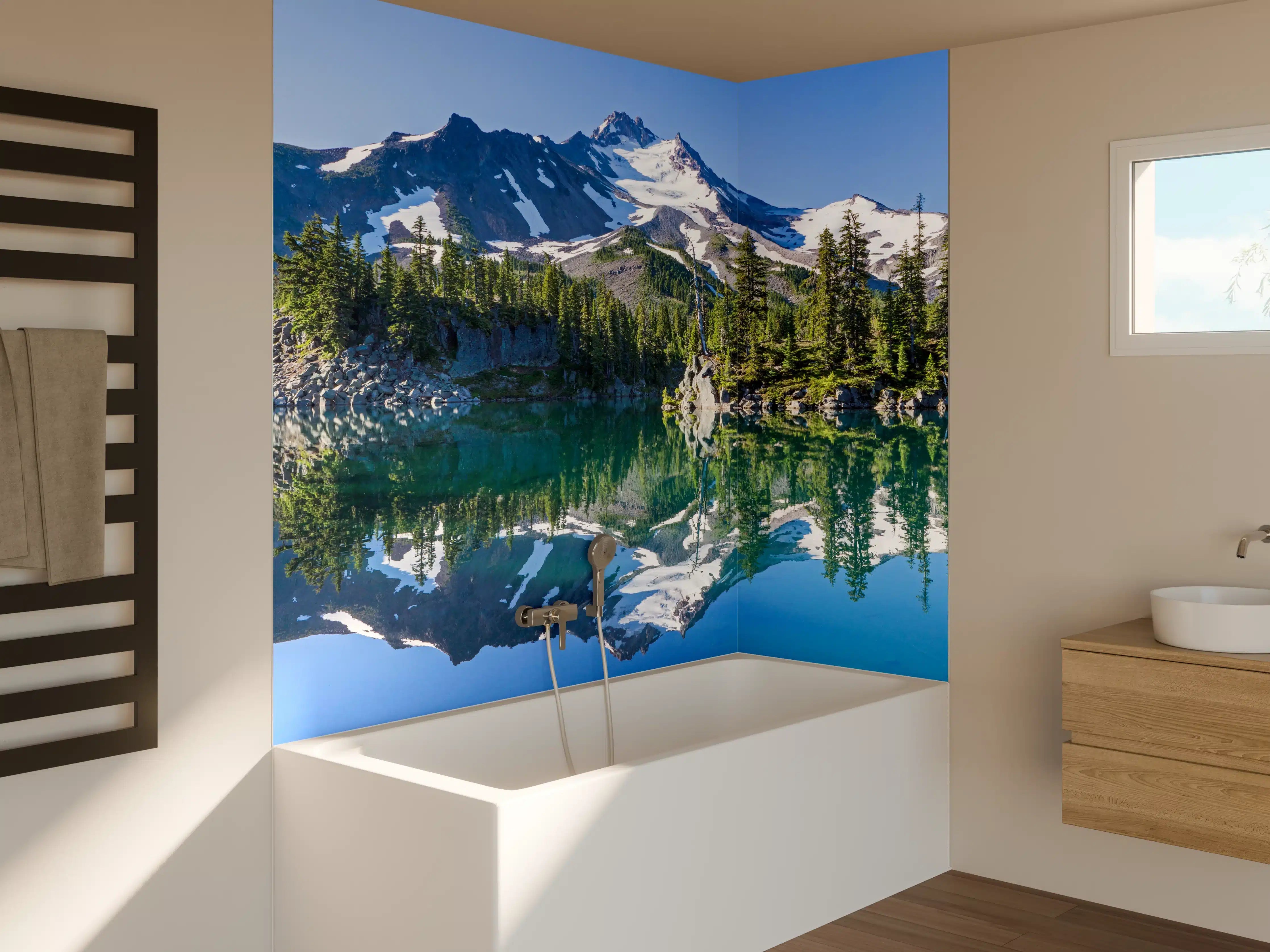 Badewannen-Rückwand - Jefferson Park spiegelnd im Morgenlicht