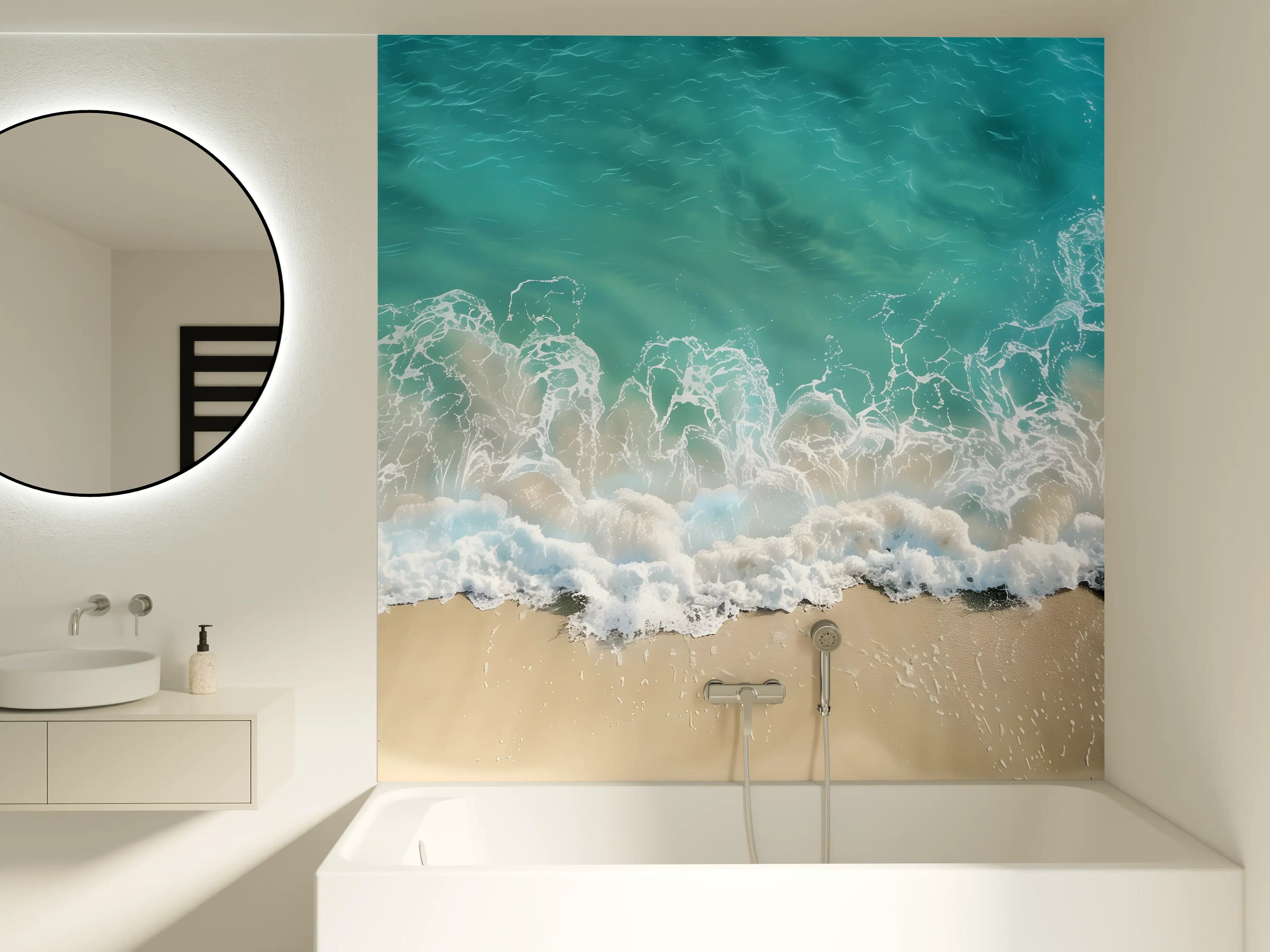 Badewannen-Rückwand - Karibik Strand mit türkisblauem Wasser