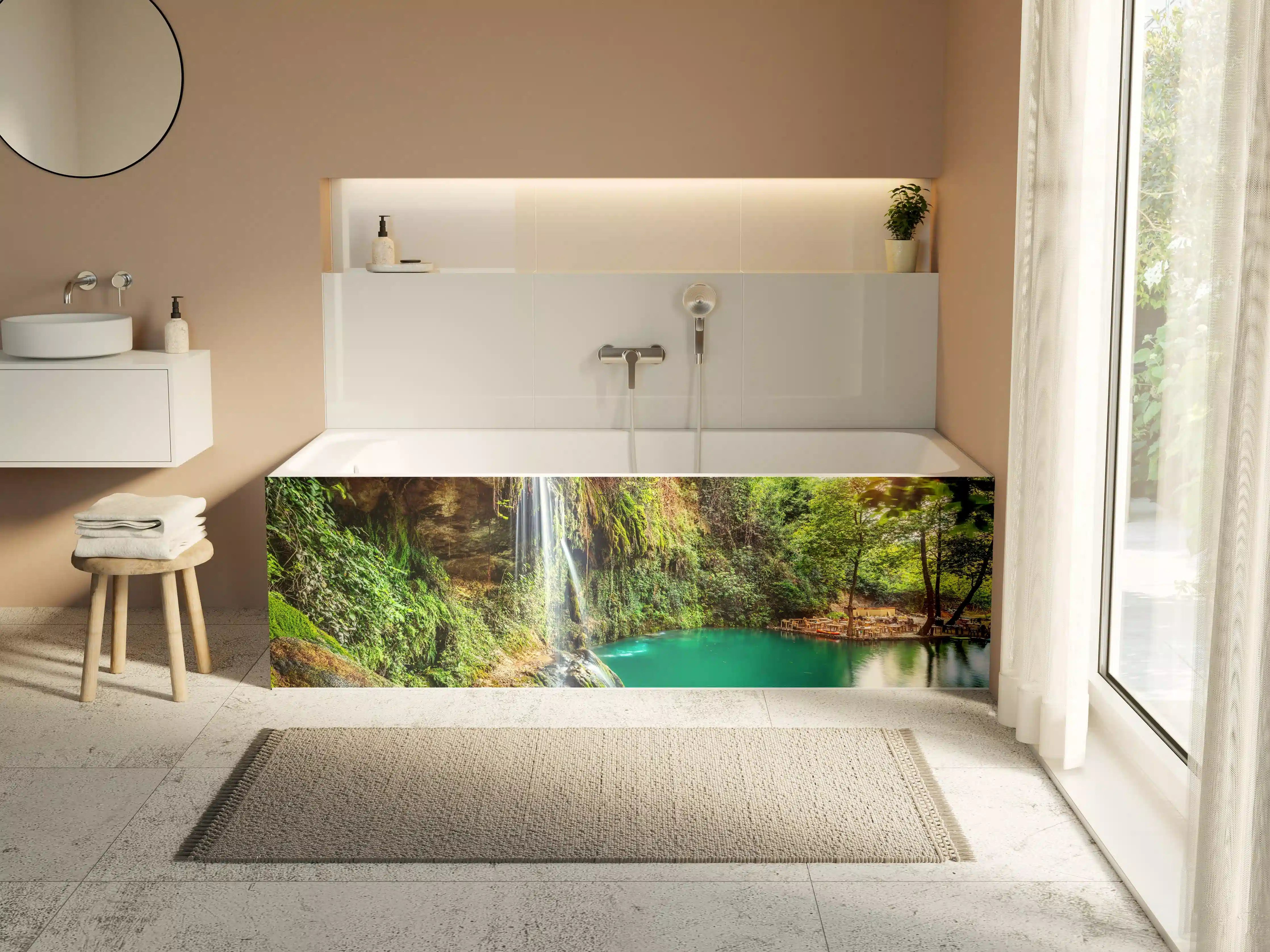 Badewannen-Rückwand - Kaskade mit klarem Bach im Libanon