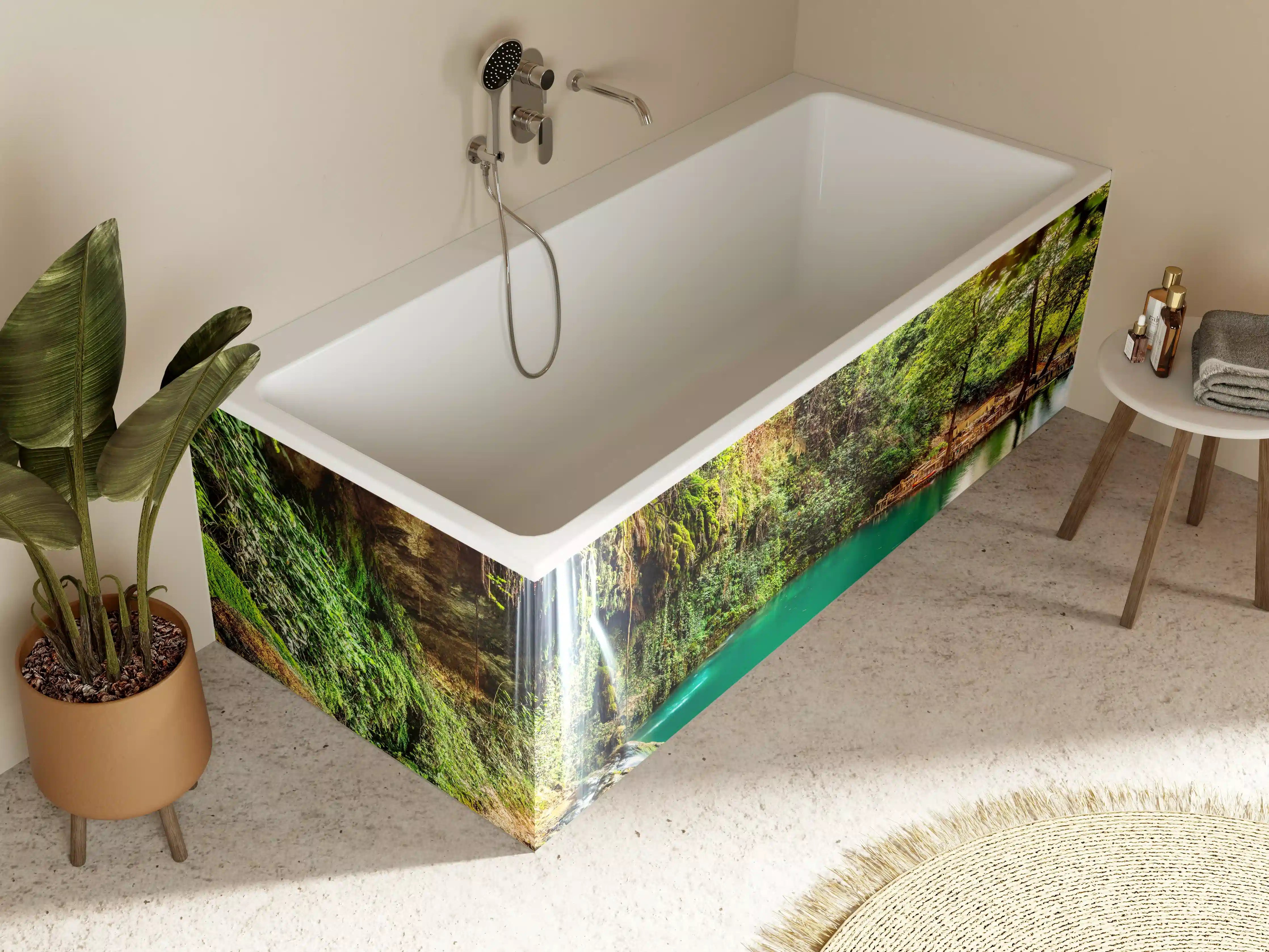 Badewannen-Rückwand - Kaskade mit klarem Bach im Libanon