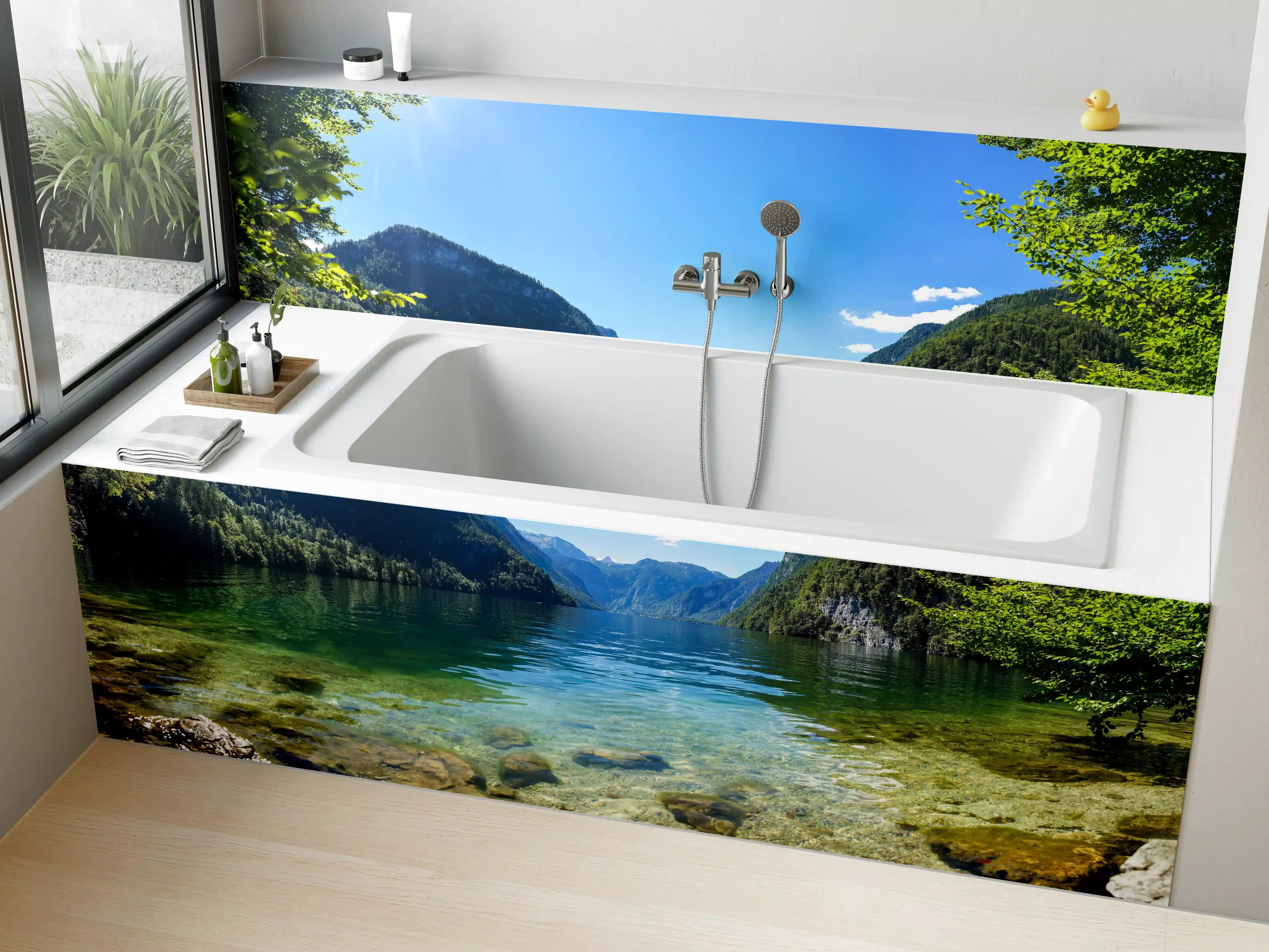 Badewannen-Rückwand - Königsee & Berge in Alpen