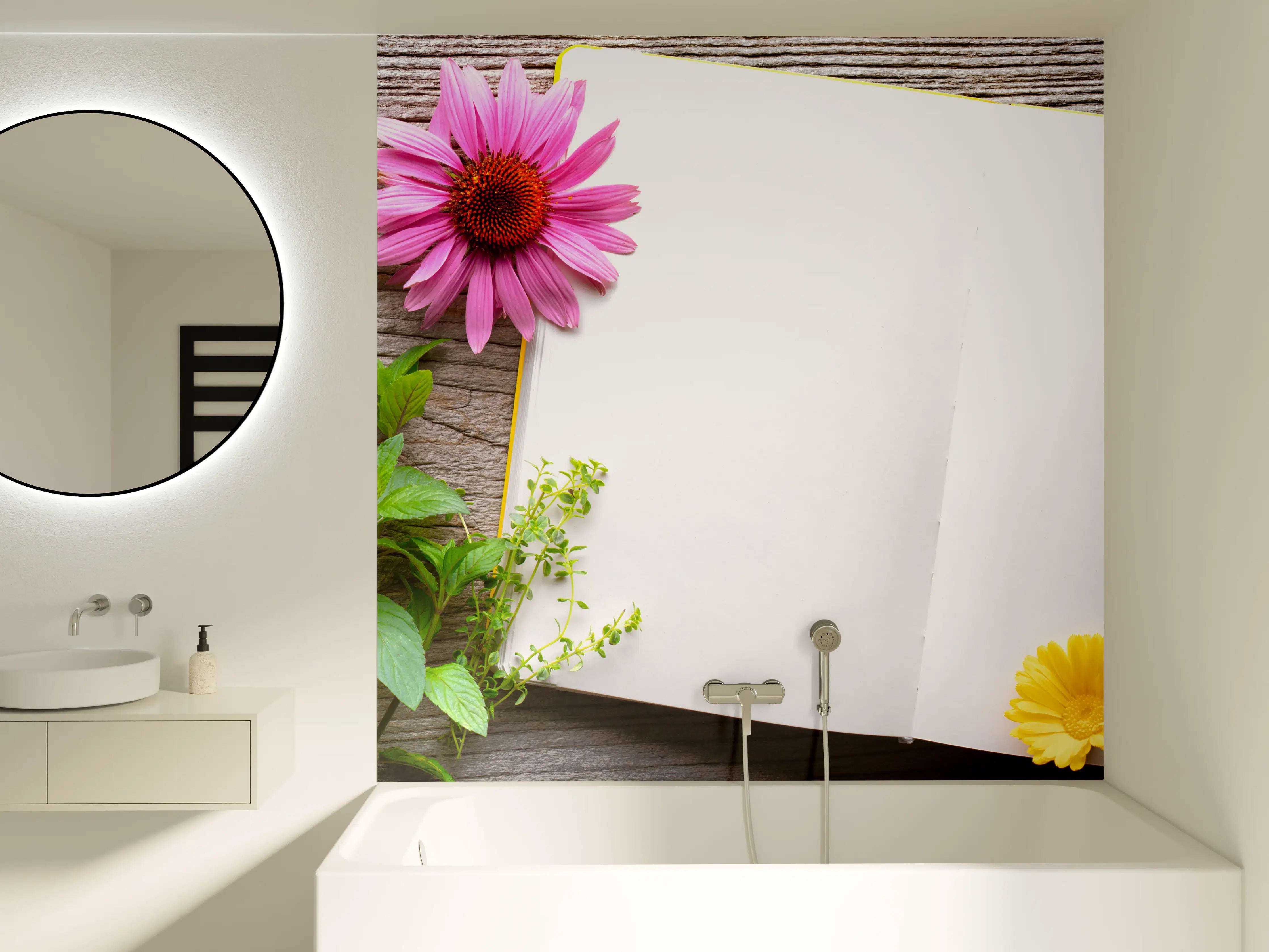 Badewannen-Rückwand - Kräuter & Blumen