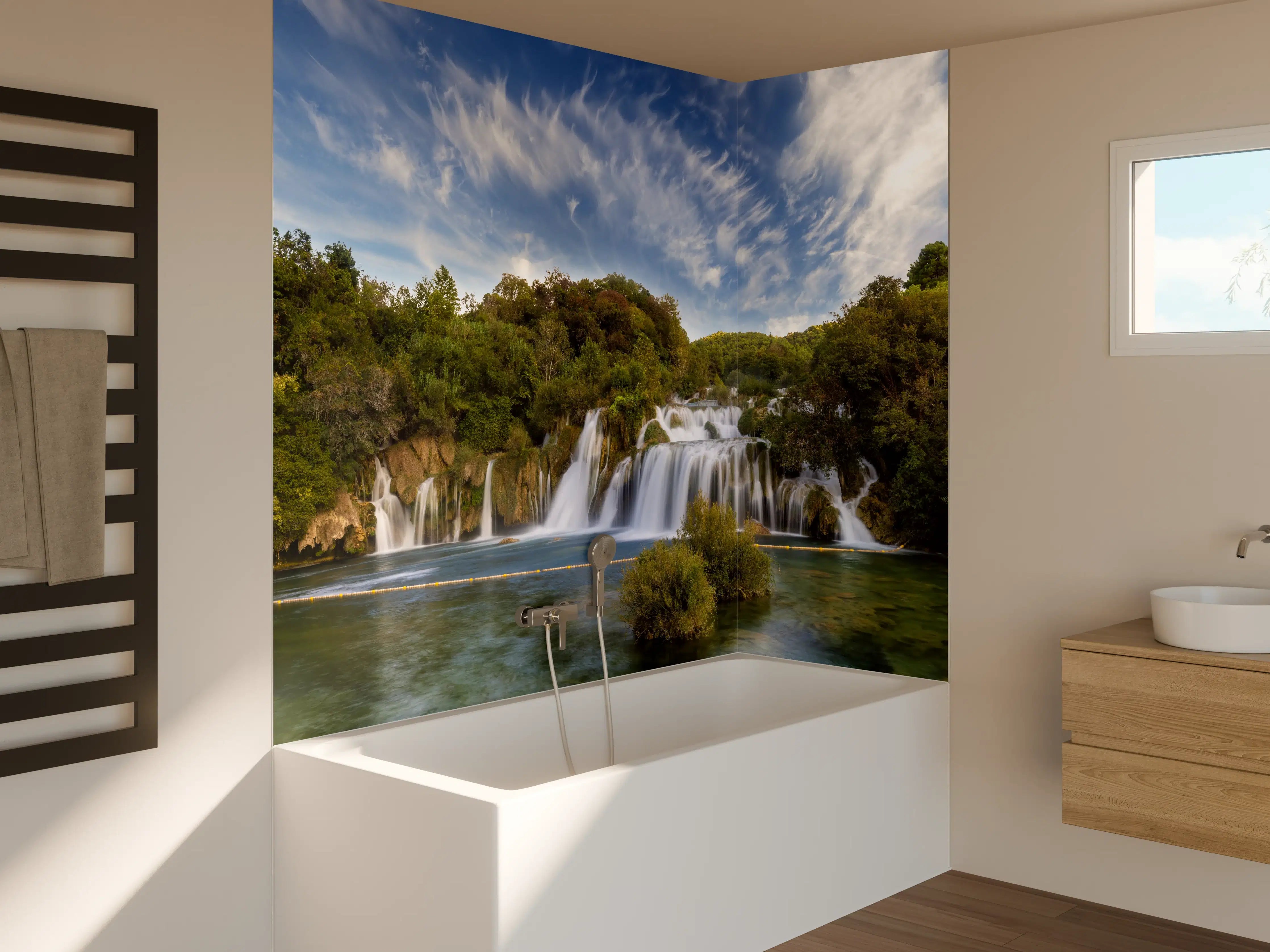 Badewannen-Rückwand - Krka-Nationalpark-Panorama